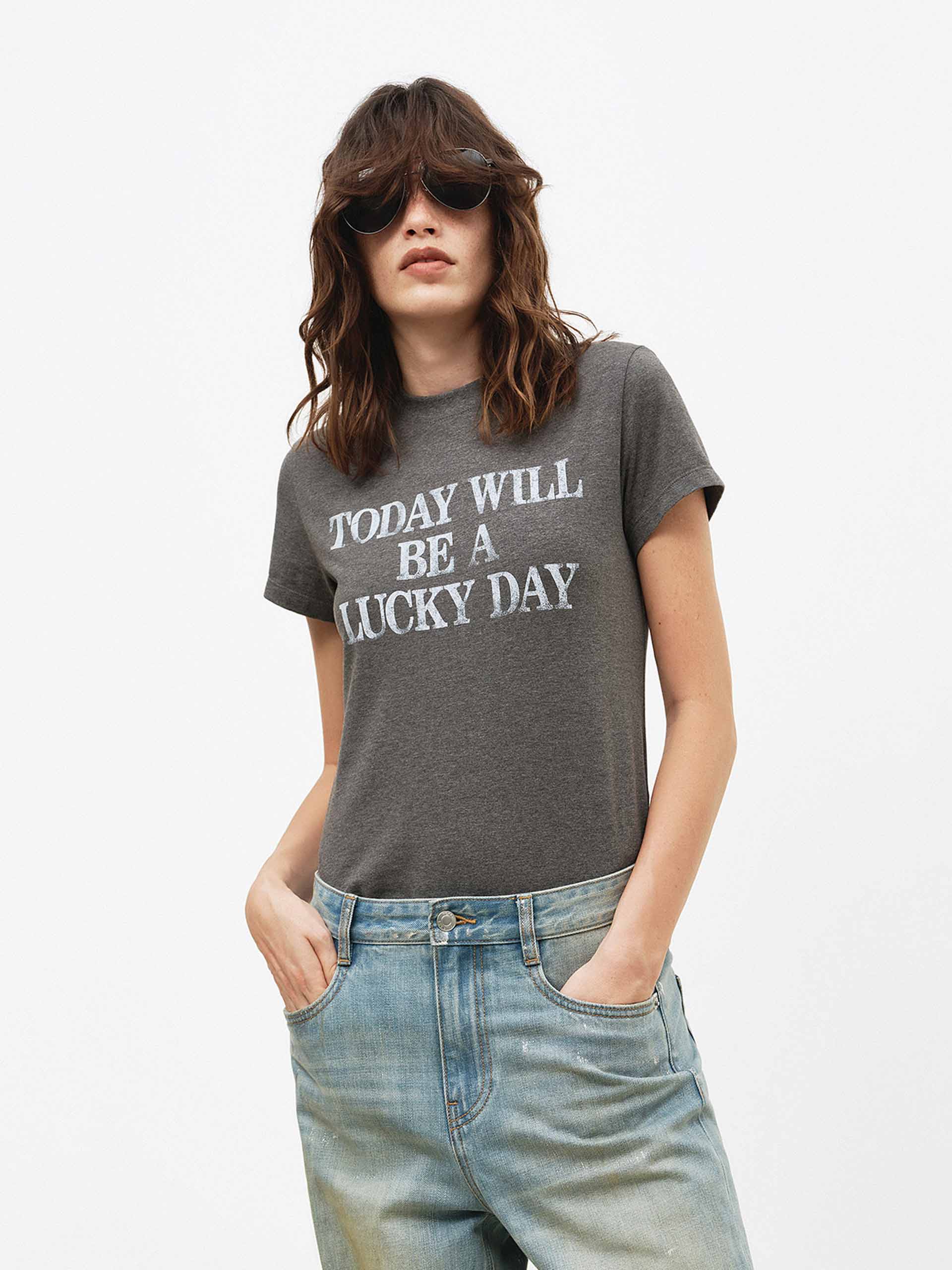 Front Letter Cotton T-shirt