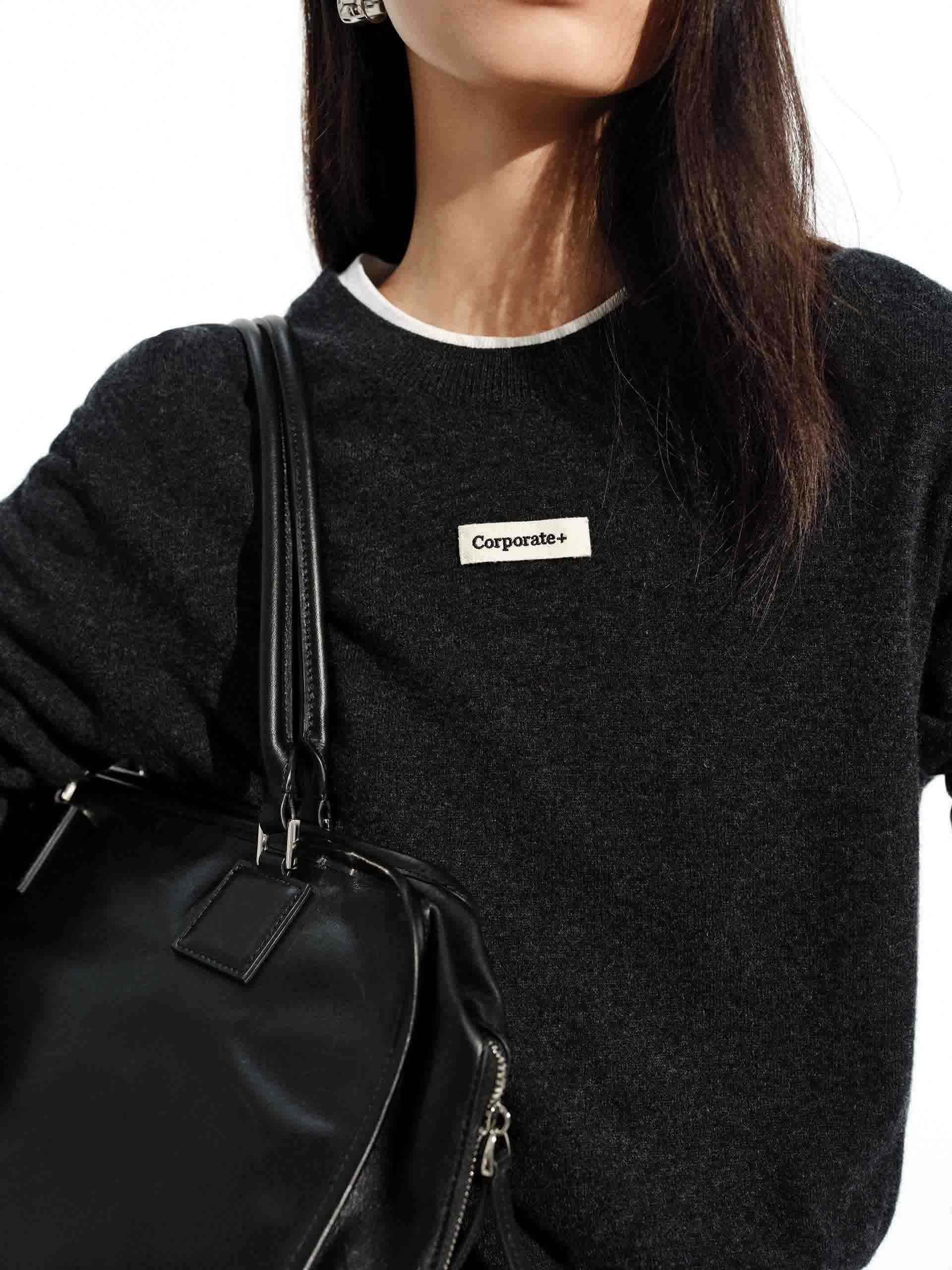Front Letter Crewneck Top - Image 2