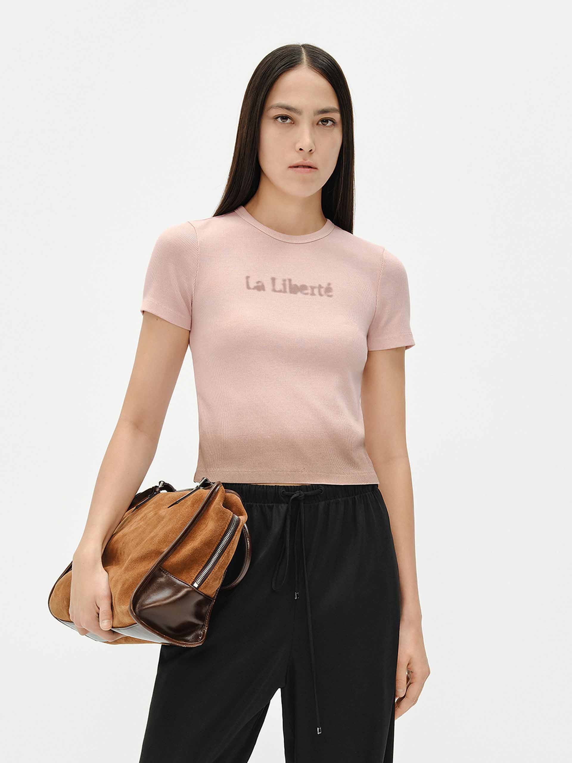 Front Letter Cropped T-shirt - Image 16