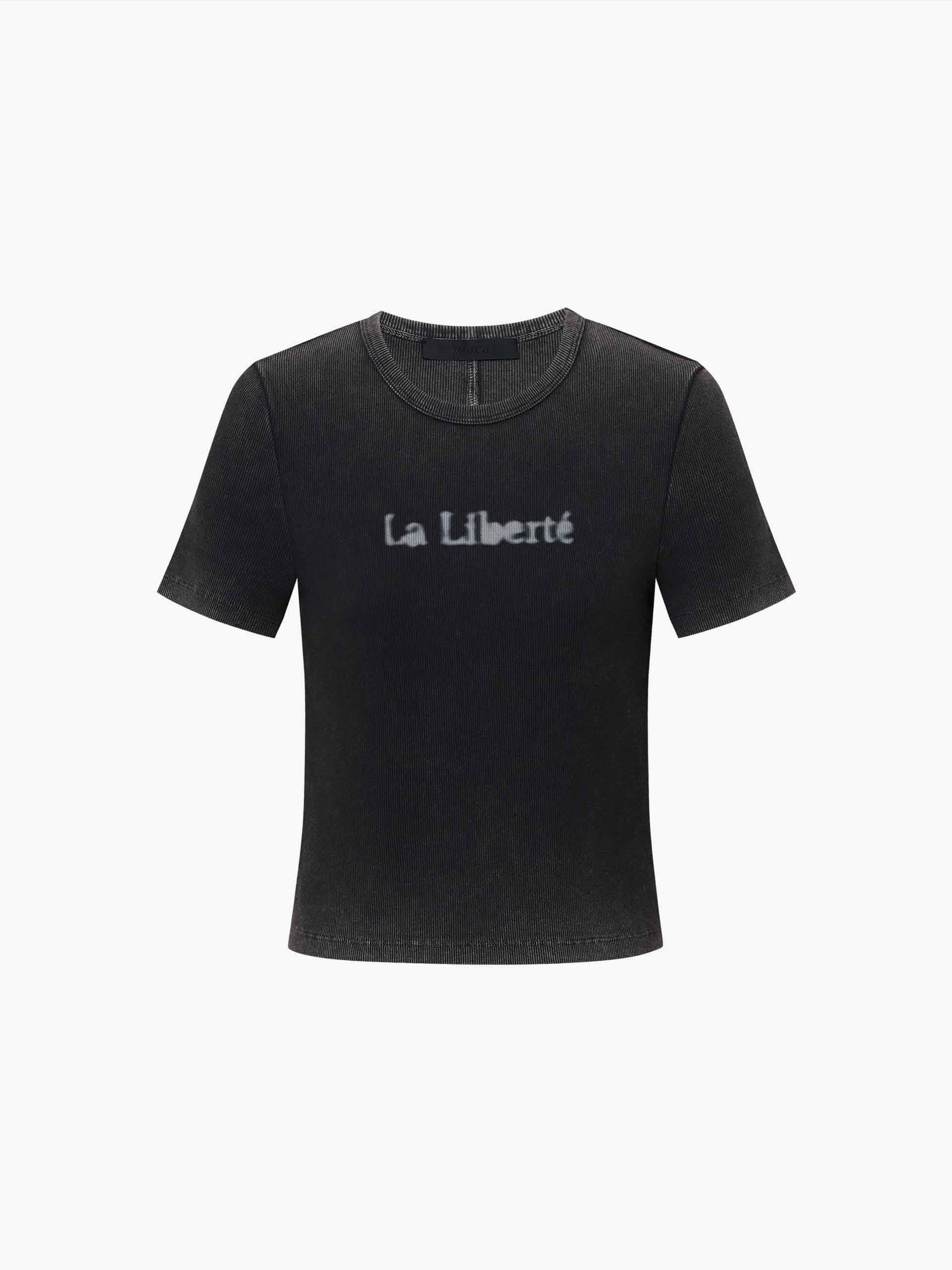 Front Letter Cropped T-shirt - Image 5