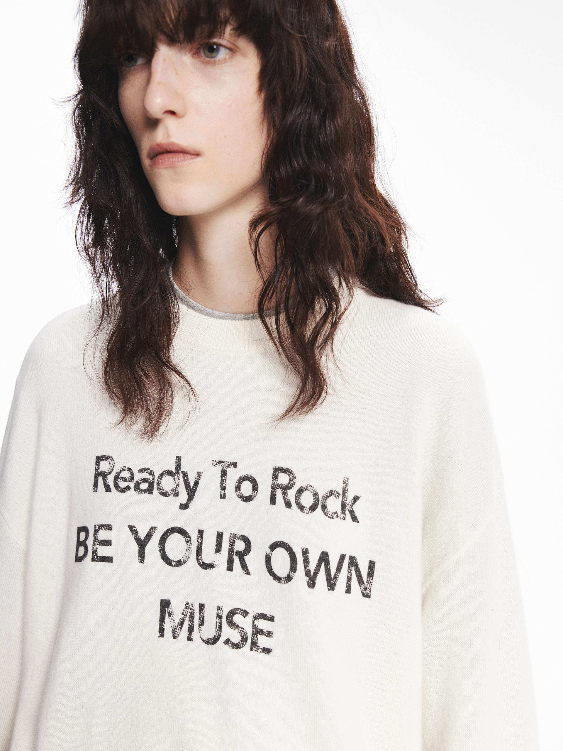 Front Letter Loose Sweater - Image 2
