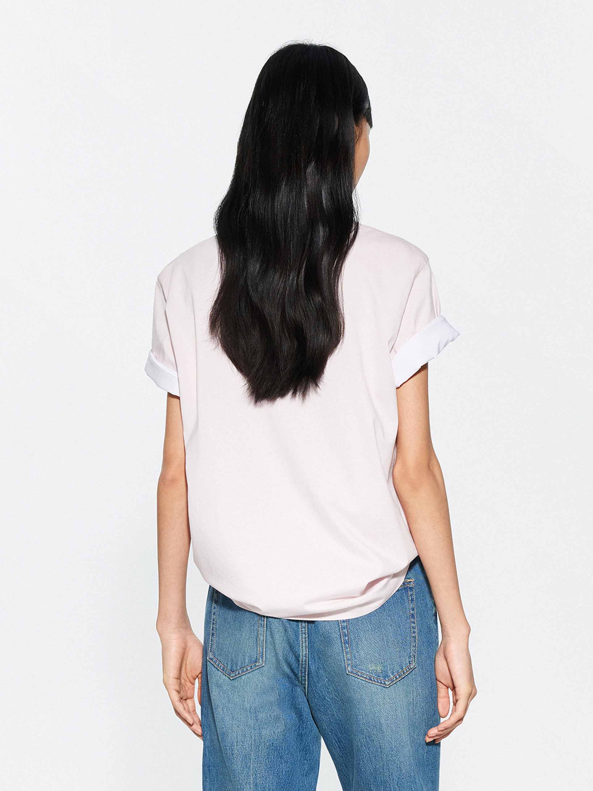 Front Letter Round Neck T-shirt - Image 14
