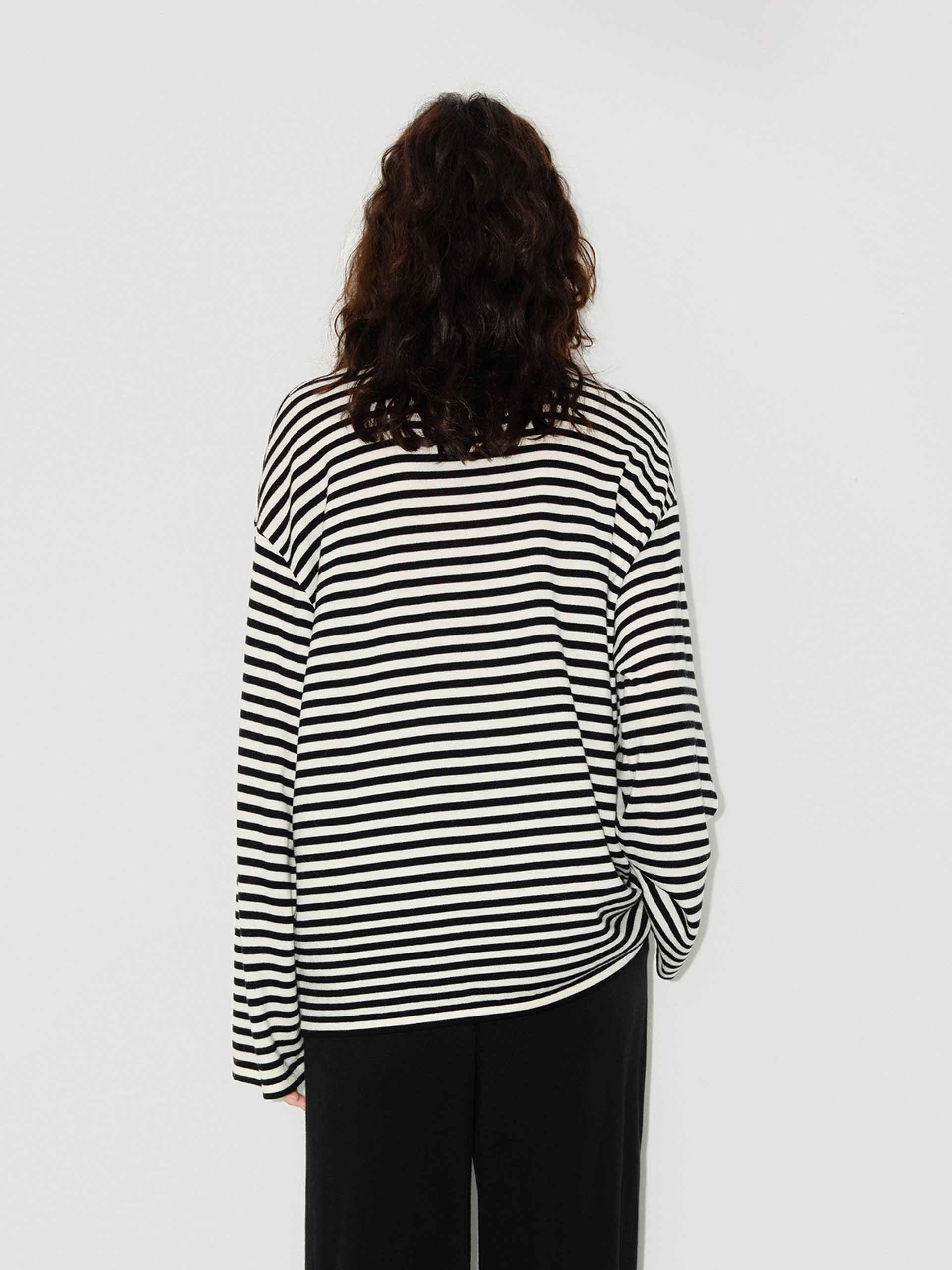 Front Letter Striped Sweater - Image 11