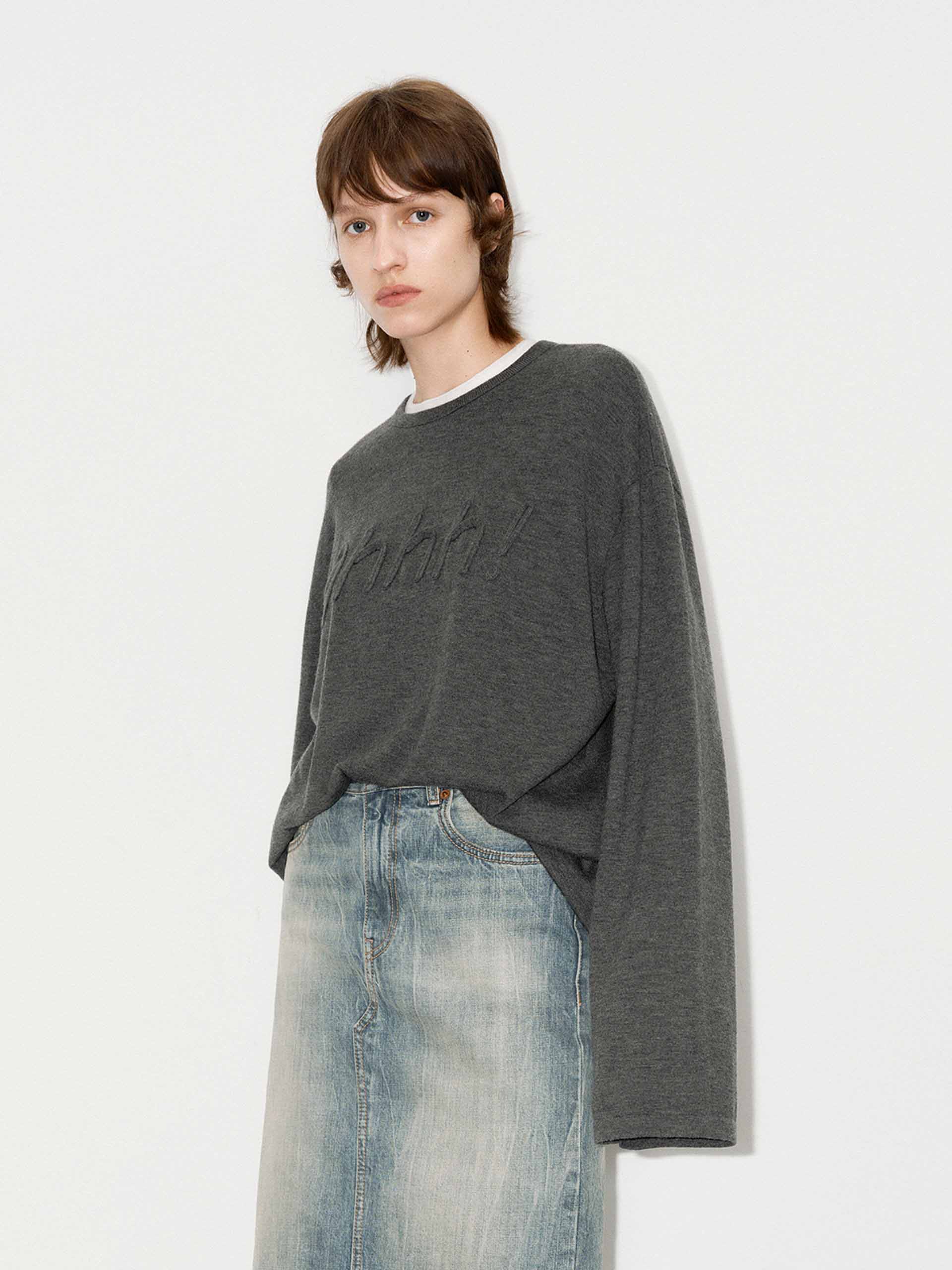 Front Letter Striped Sweater - Image 8