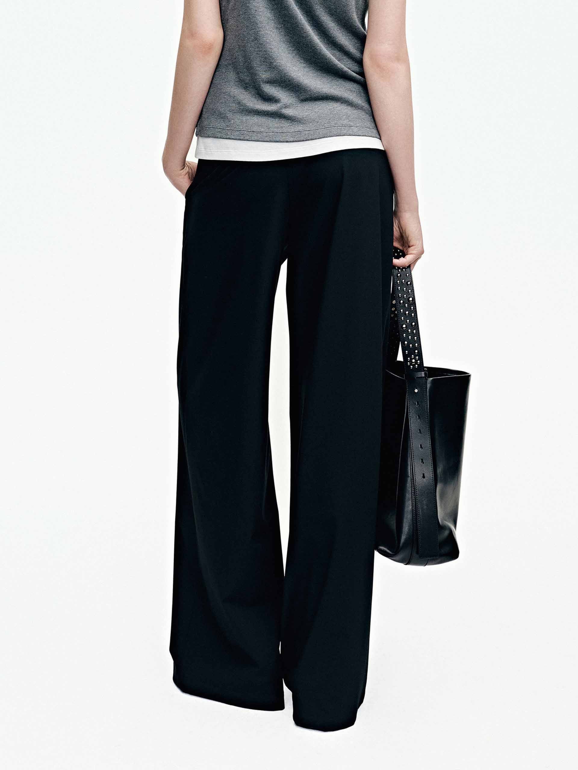 Front Pleated Straight Trousers - Image 3