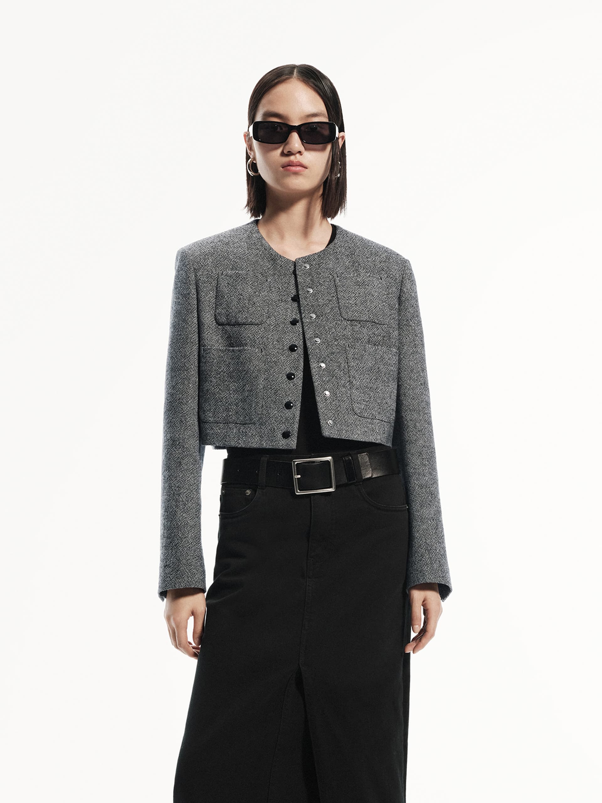 Front Pocket Cropped Jacket - Image 2