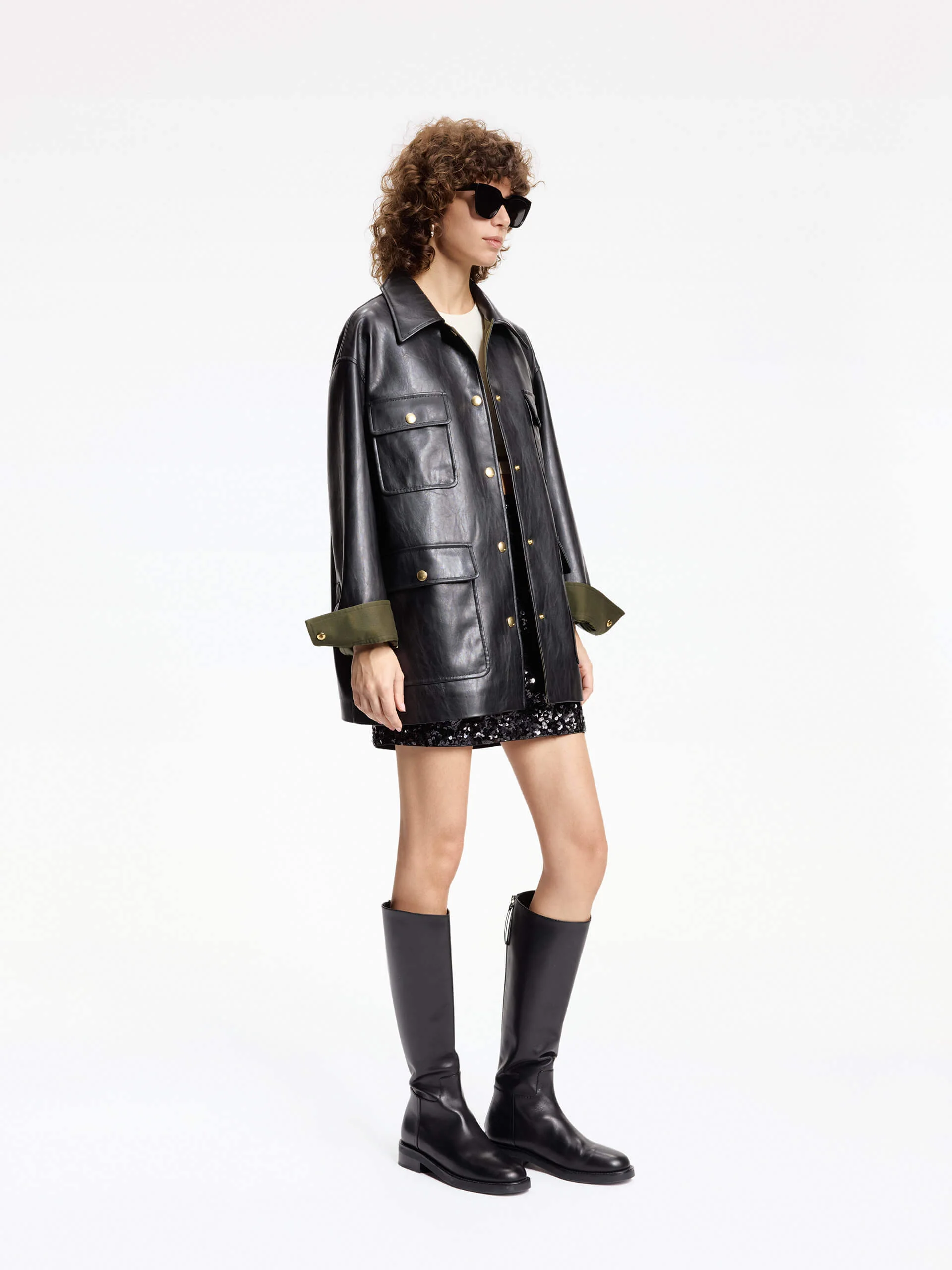 Front Pocket Leather Jacket - Image 8