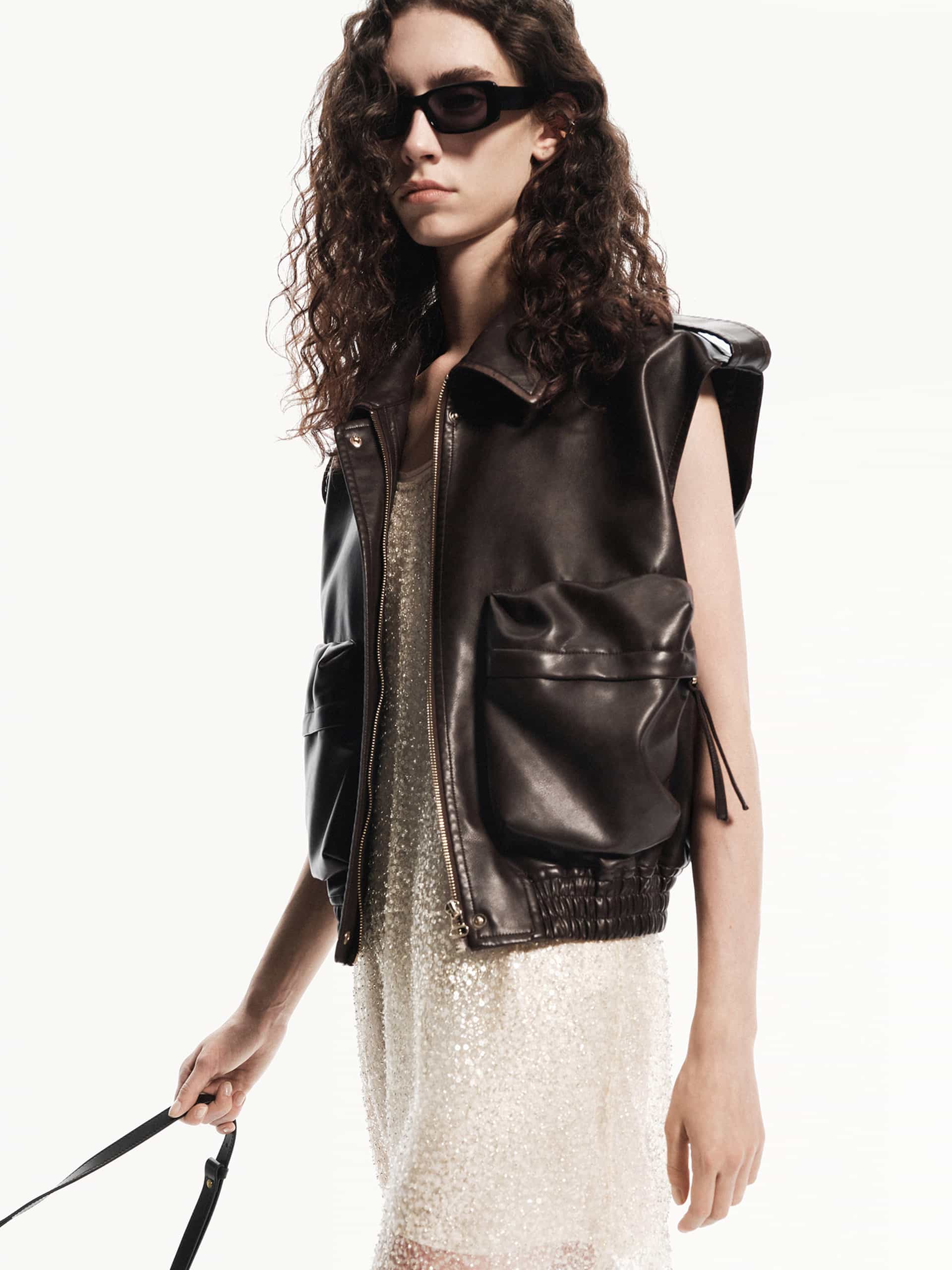 Front Pocket Leather Waistcoat - Image 7
