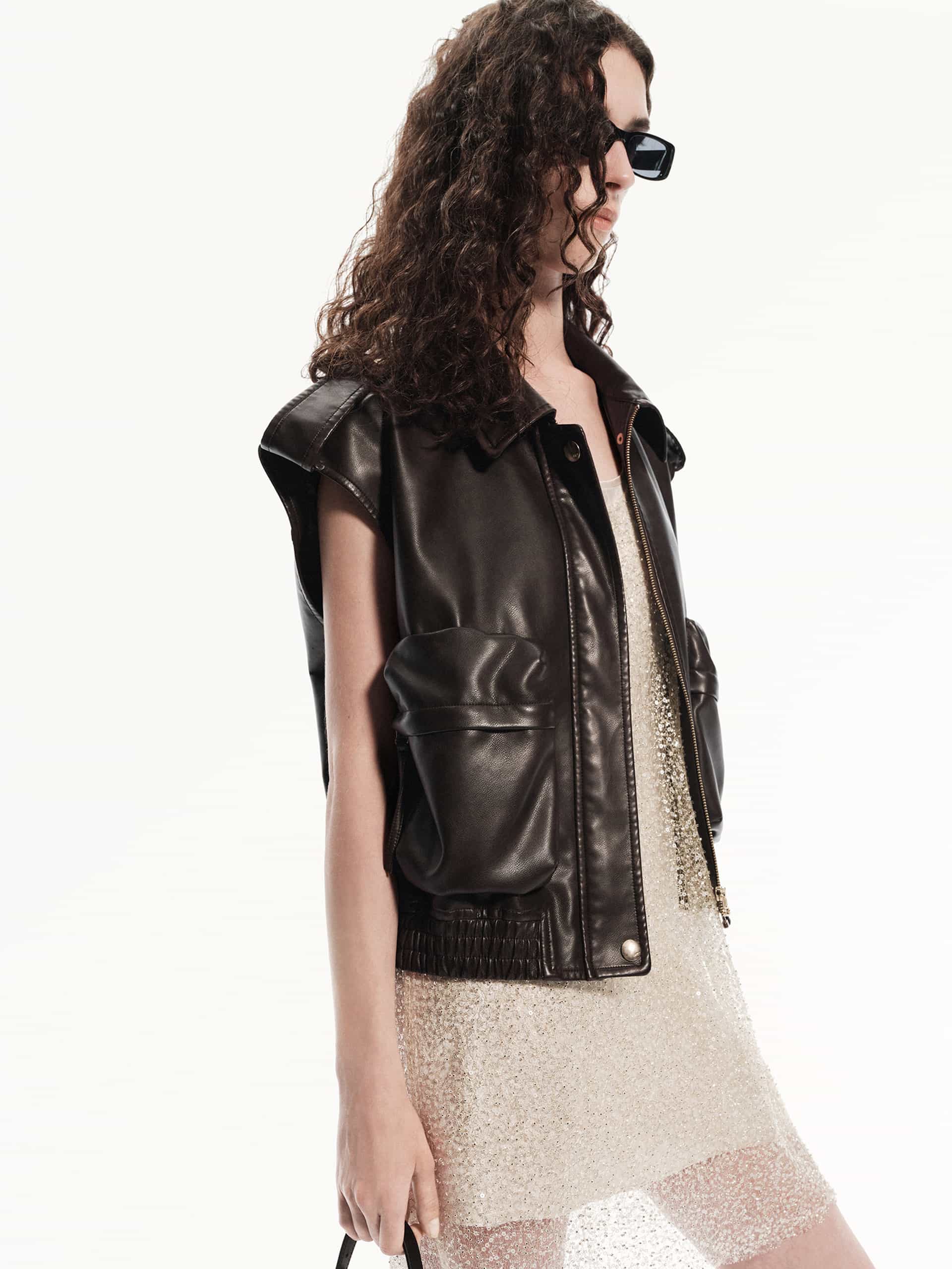 Front Pocket Leather Waistcoat - Image 8