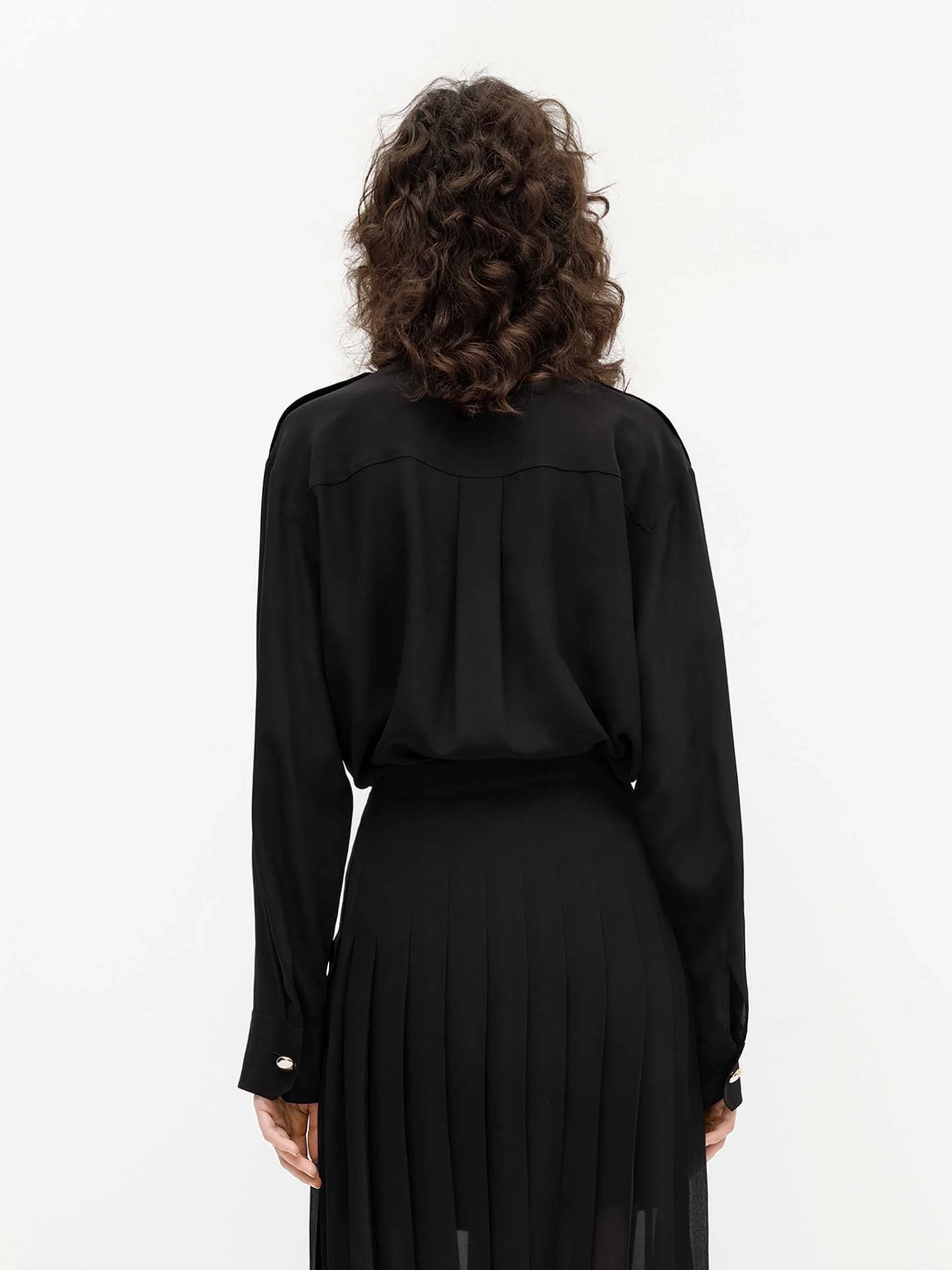 Front Pocket Silk Top - Image 11