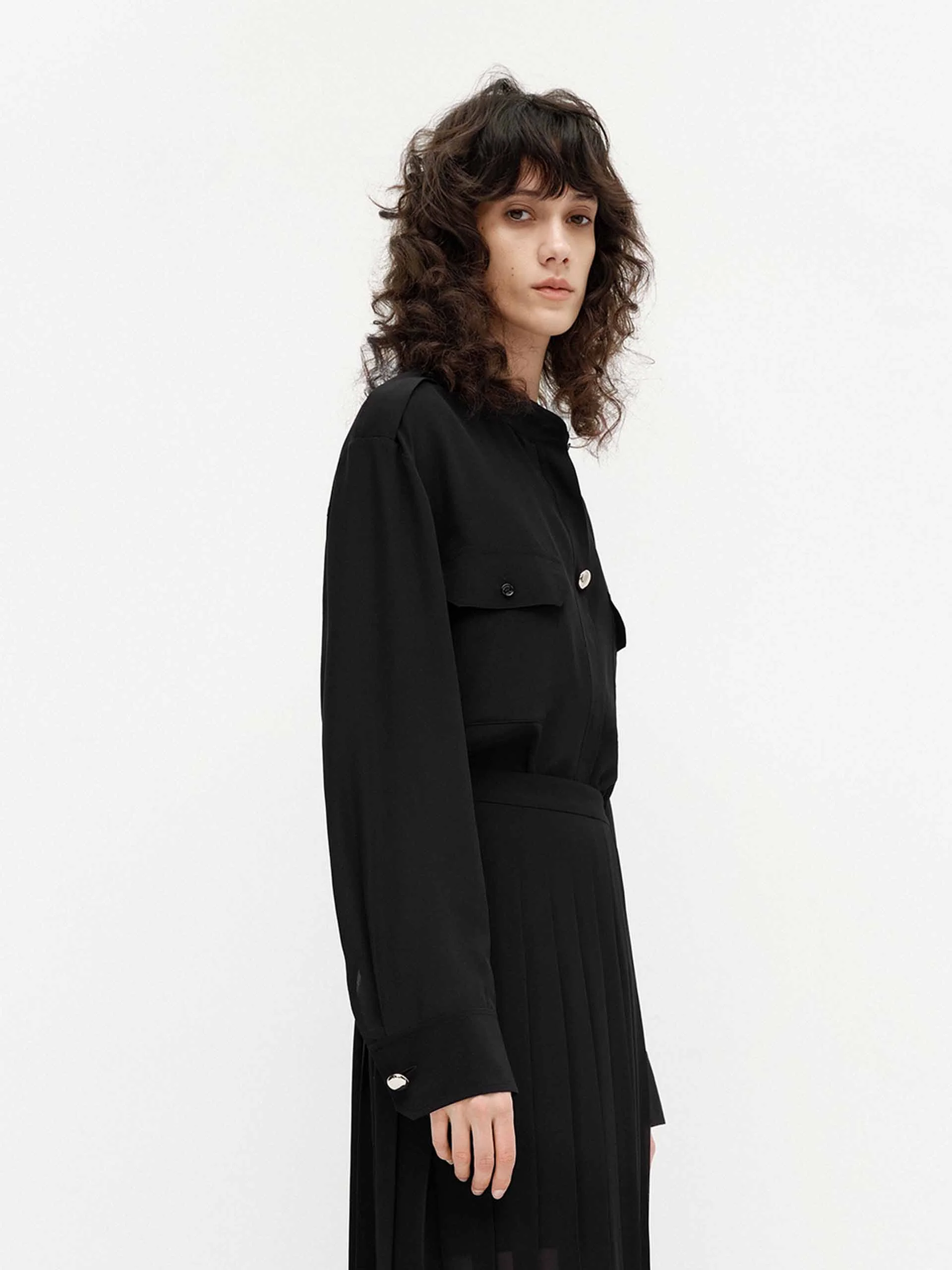 Front Pocket Silk Top - Image 14