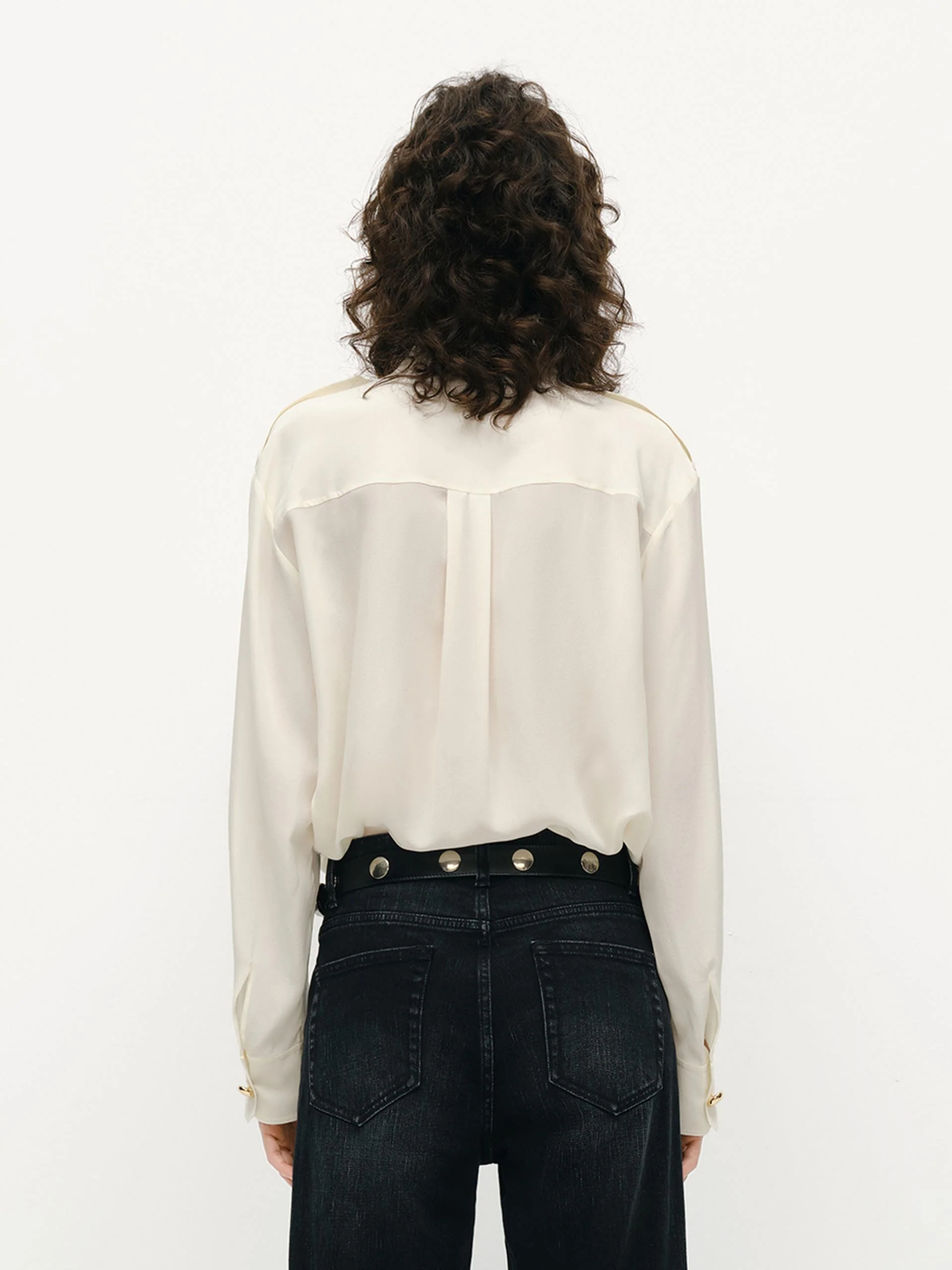 Front Pocket Silk Top - Image 6