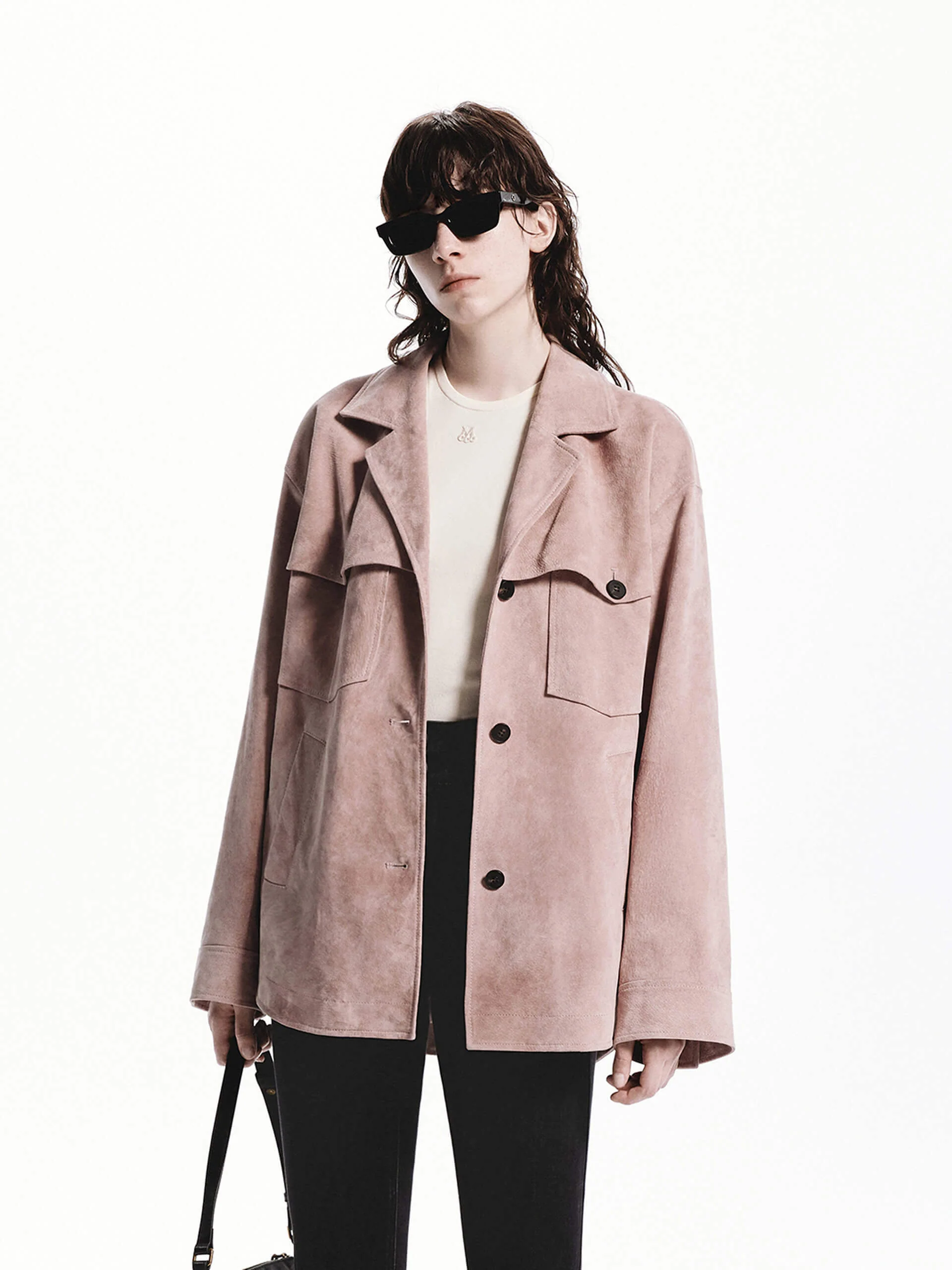 Front Pocket Suede Coat - Image 9