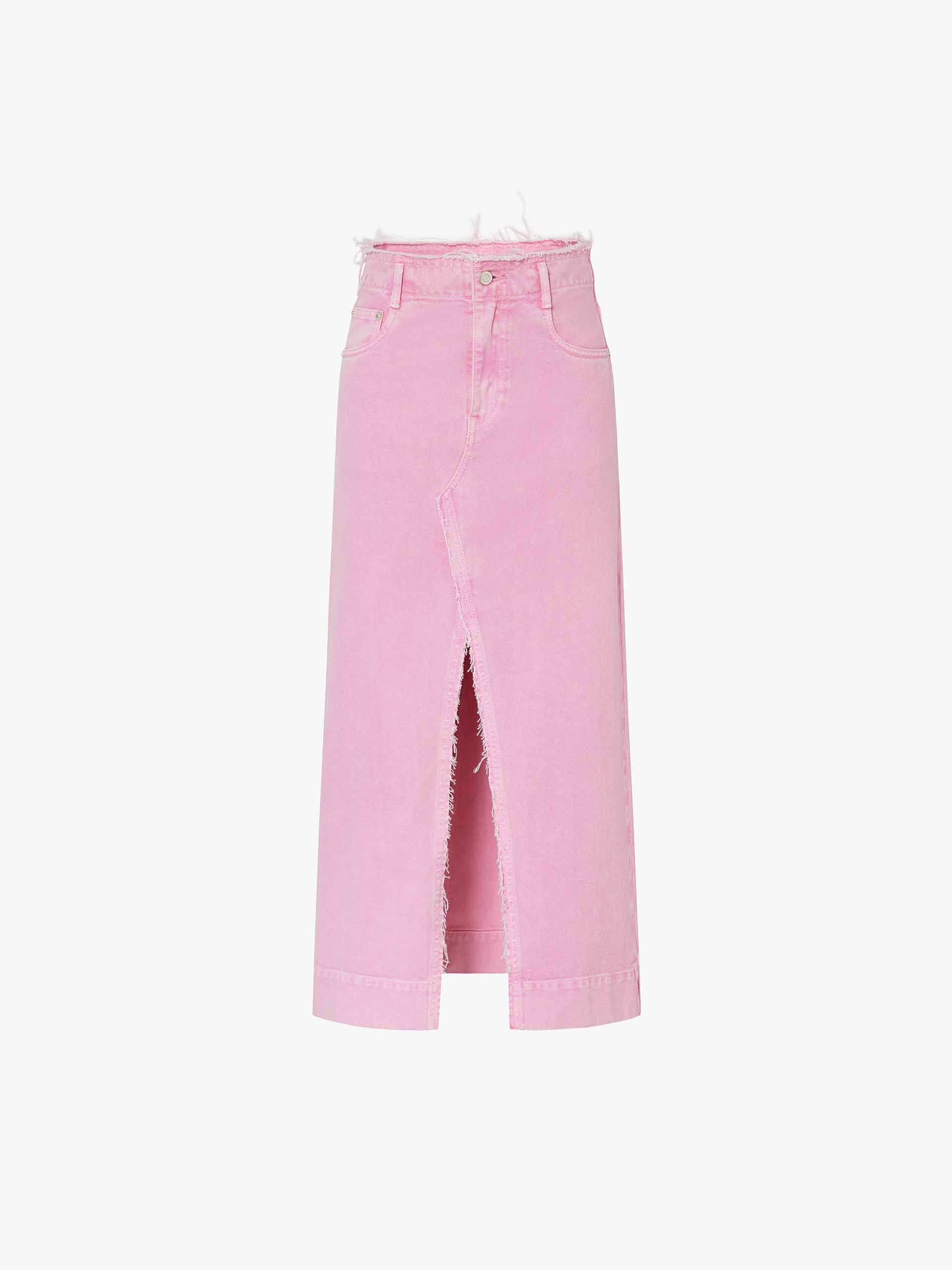 Front Slit Pink Skirt - Image 5