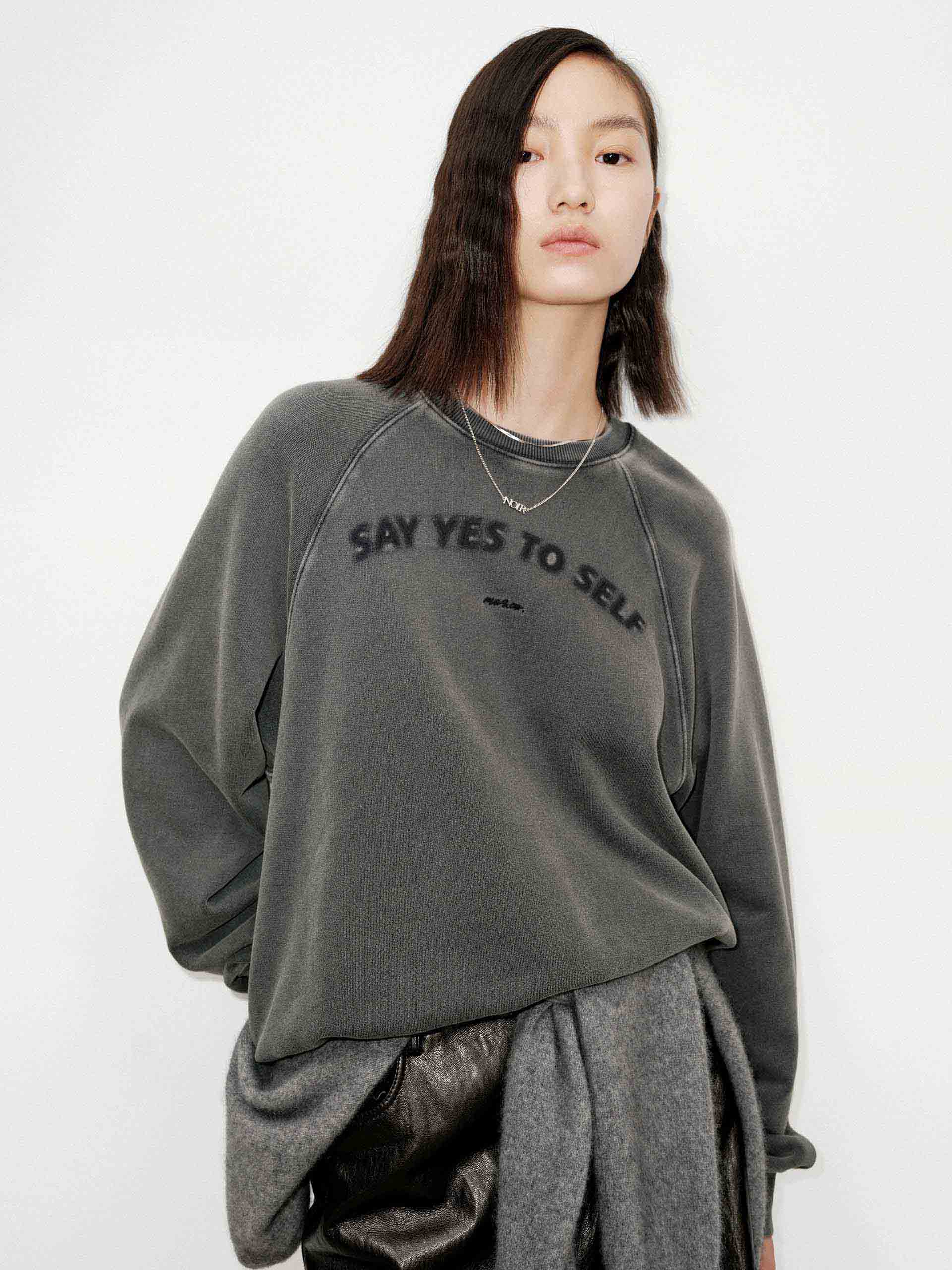 Front Slogan Cotton Sweatshirt - Image 14
