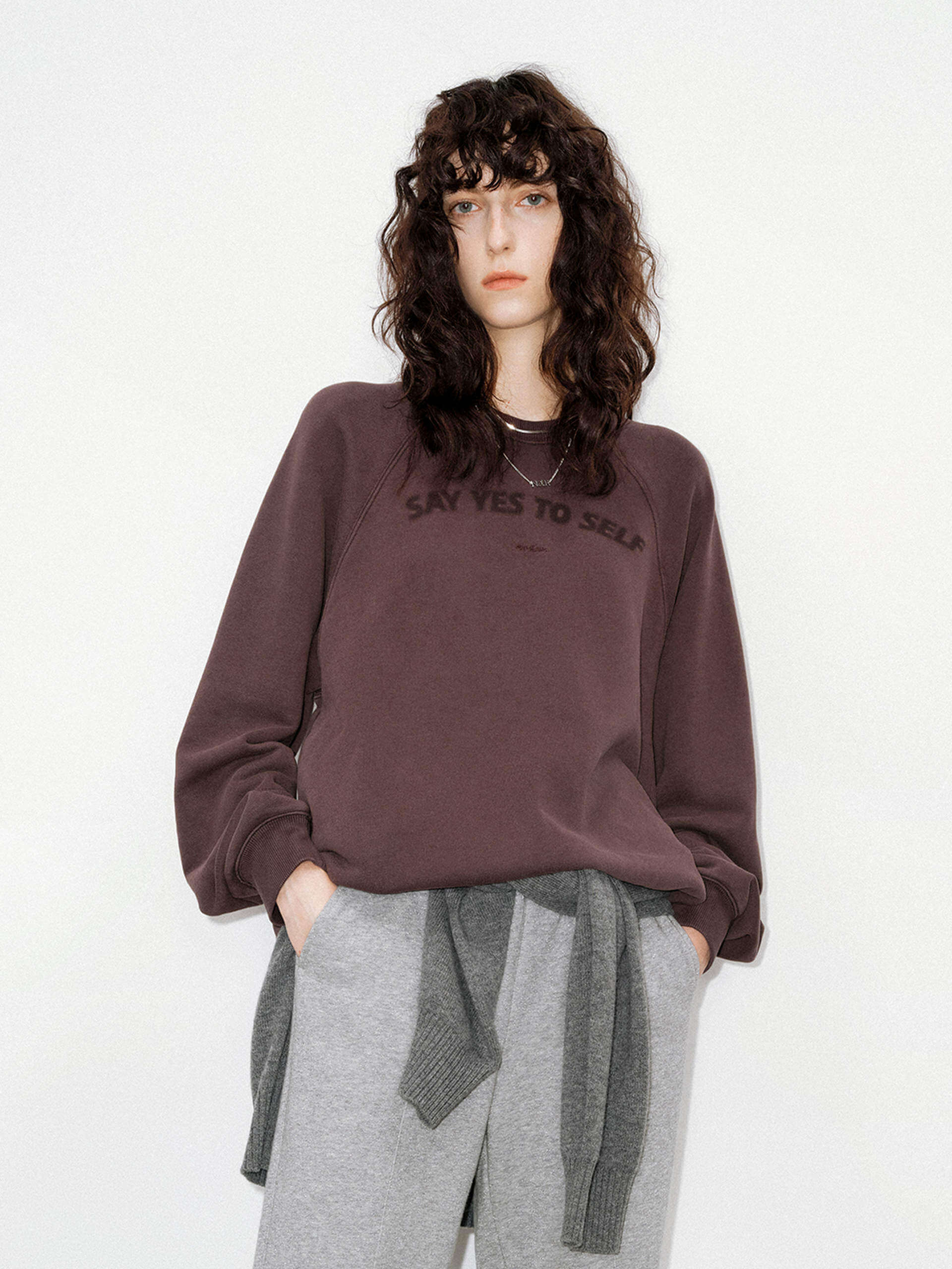Front Slogan Cotton Sweatshirt - Image 16