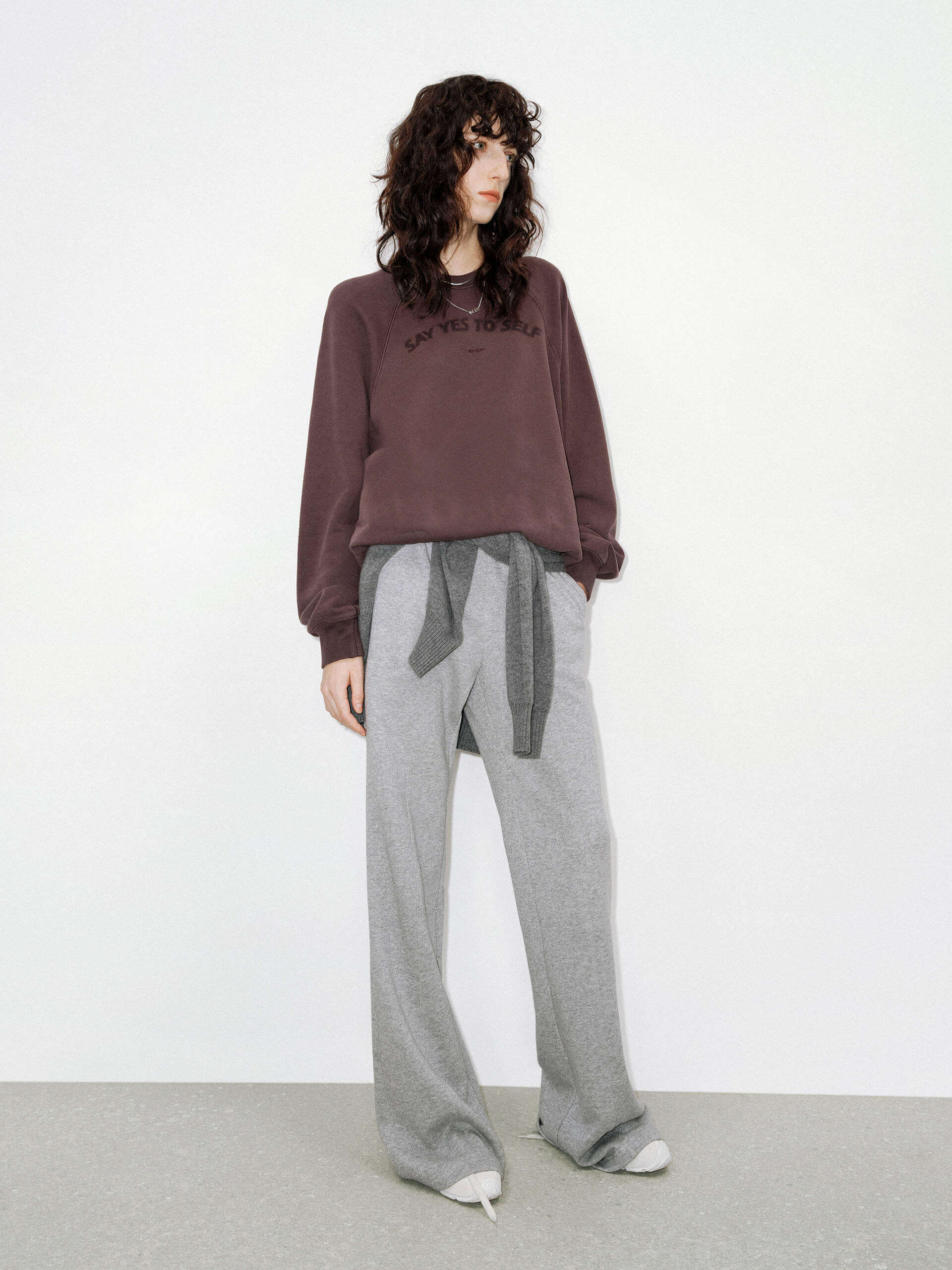 Front Slogan Cotton Sweatshirt - Image 17