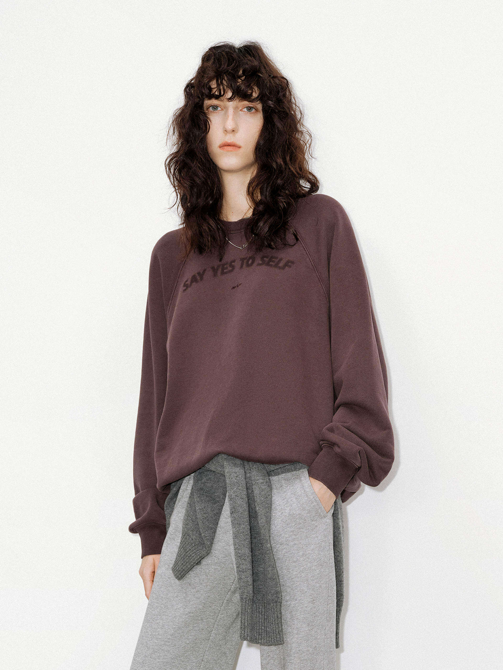 Front Slogan Cotton Sweatshirt - Image 18