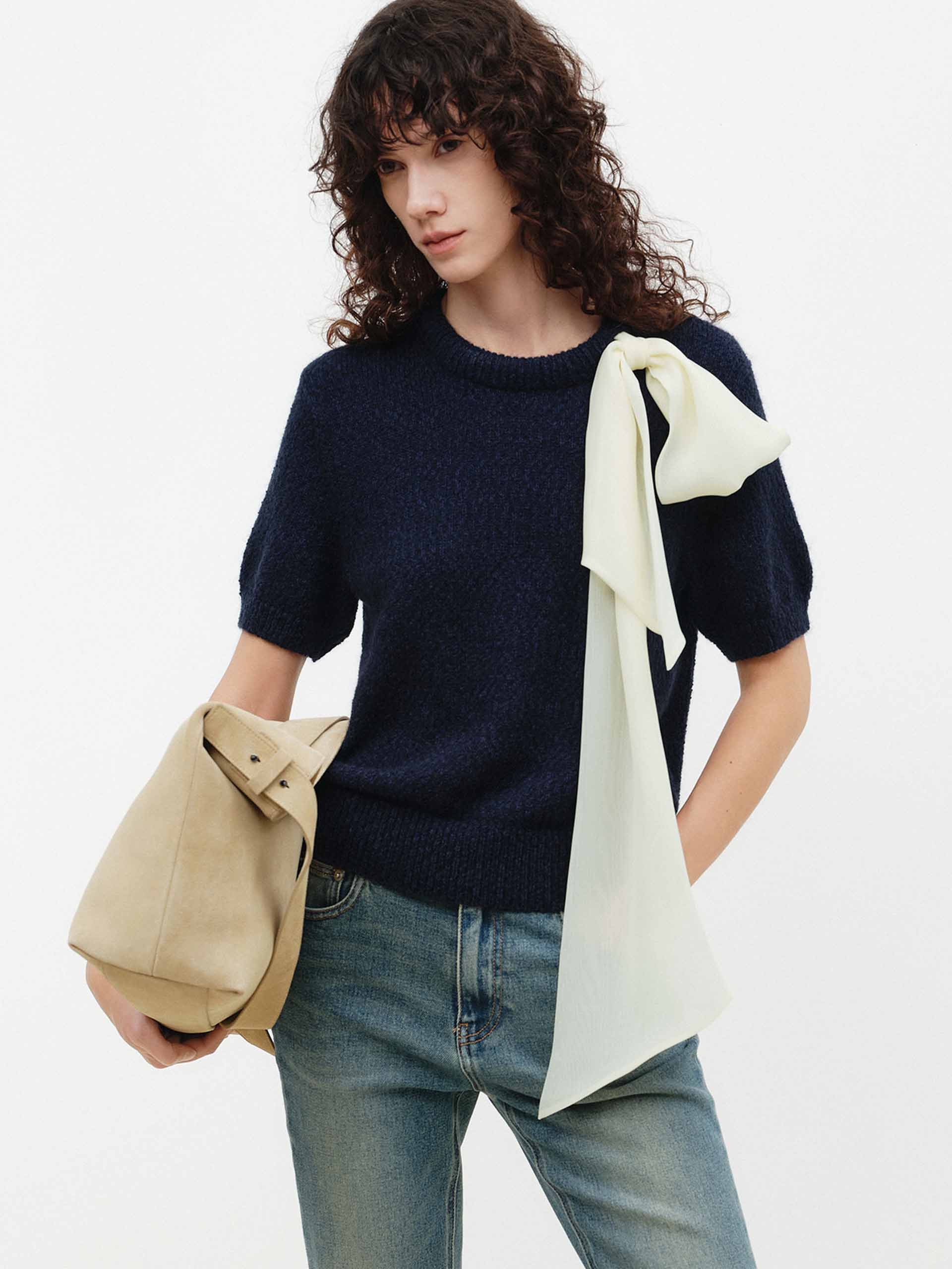 Front Tie Short Sleeves Top - Image 3