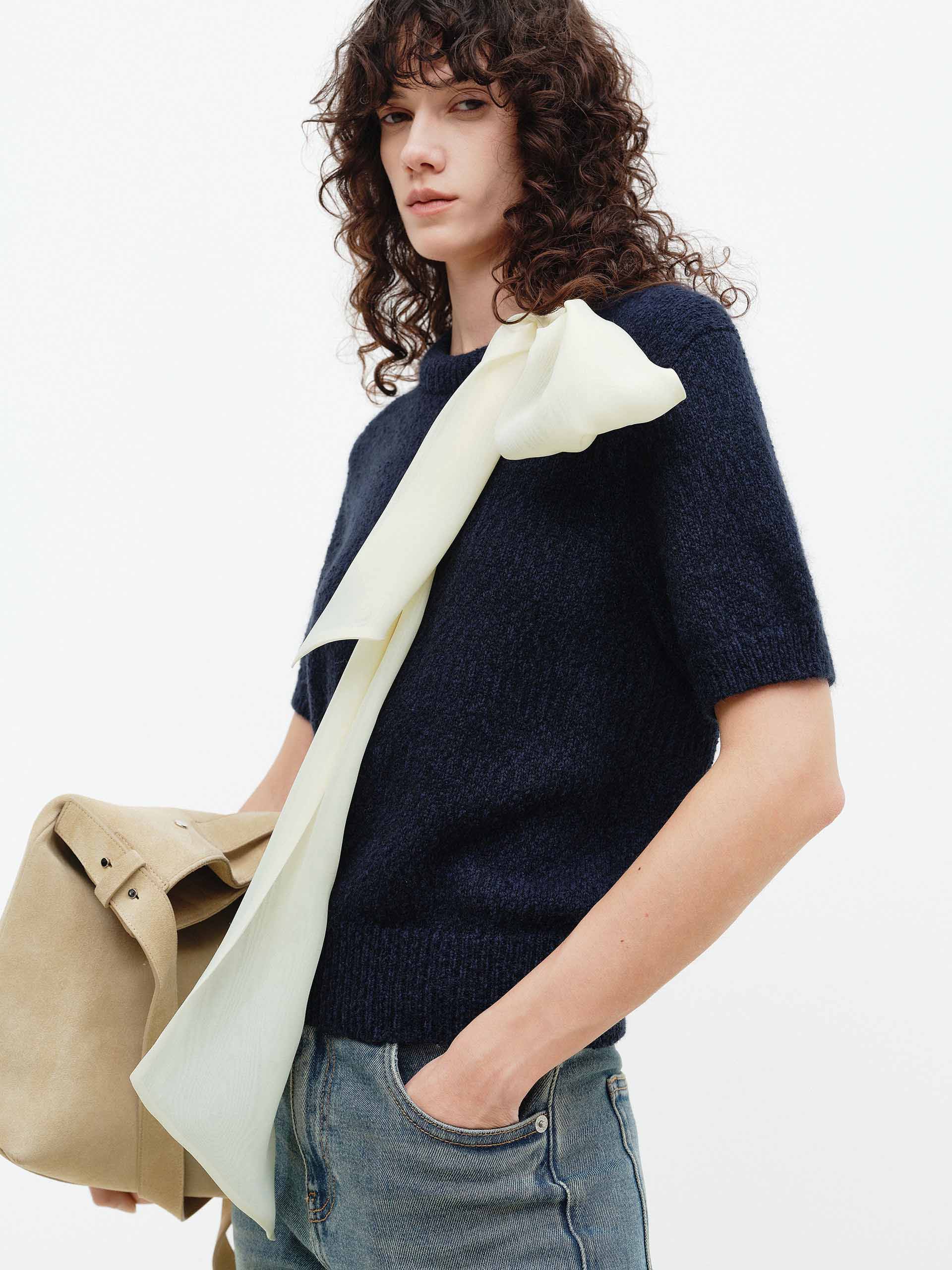 Front Tie Short Sleeves Top - Image 7