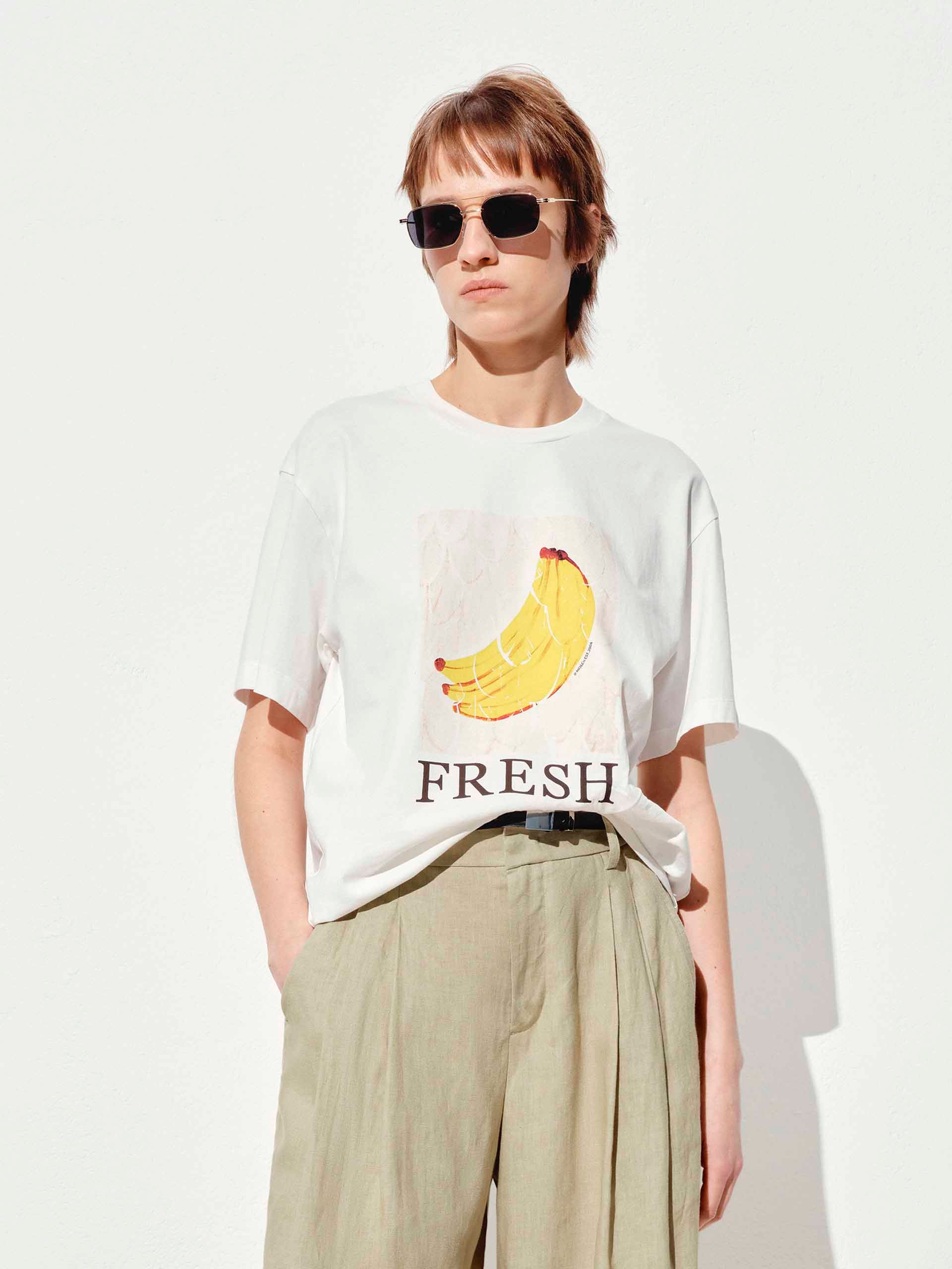Fruit Print Cotton T-shirt