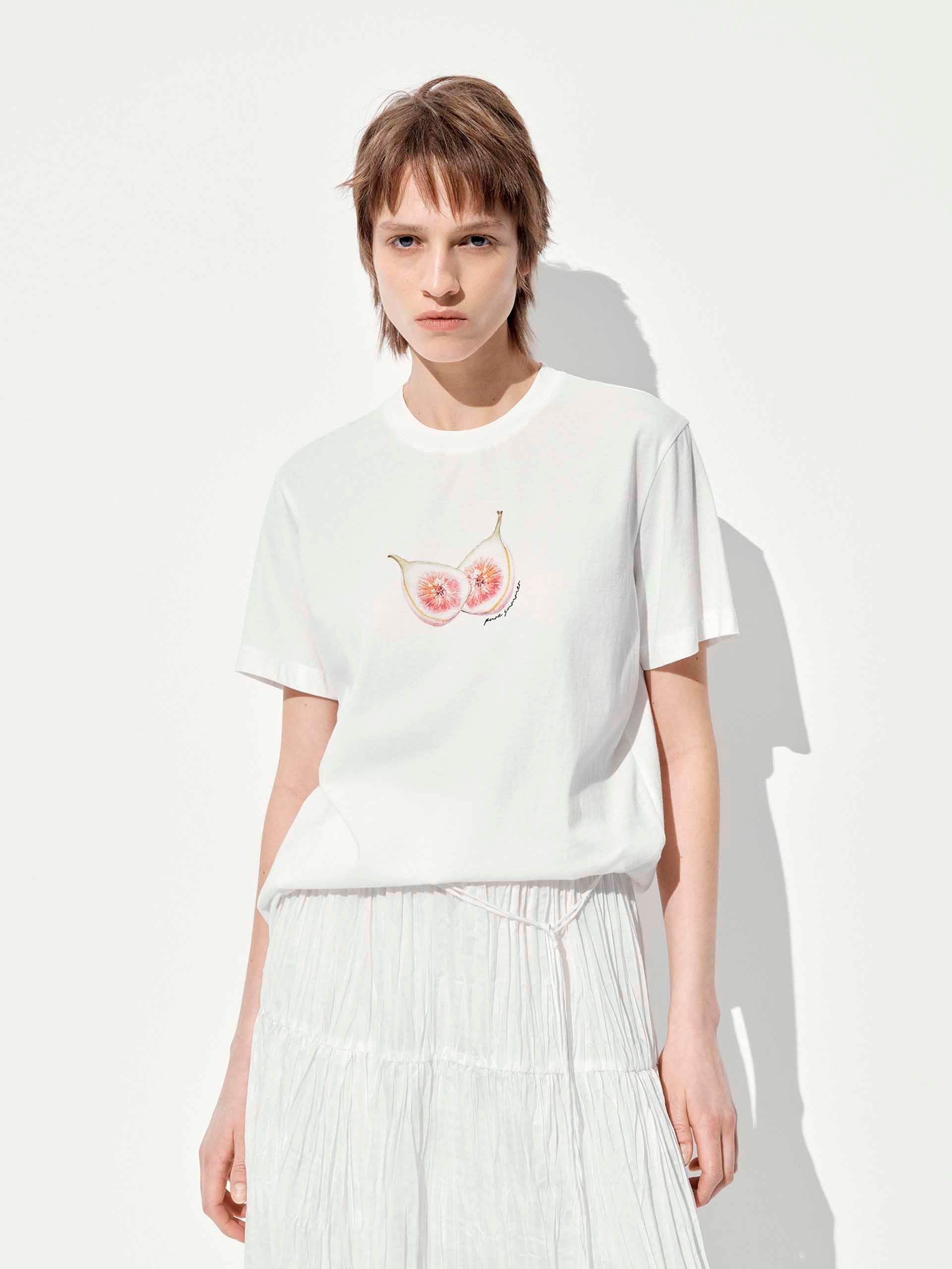Fruit Print Cotton T-shirt