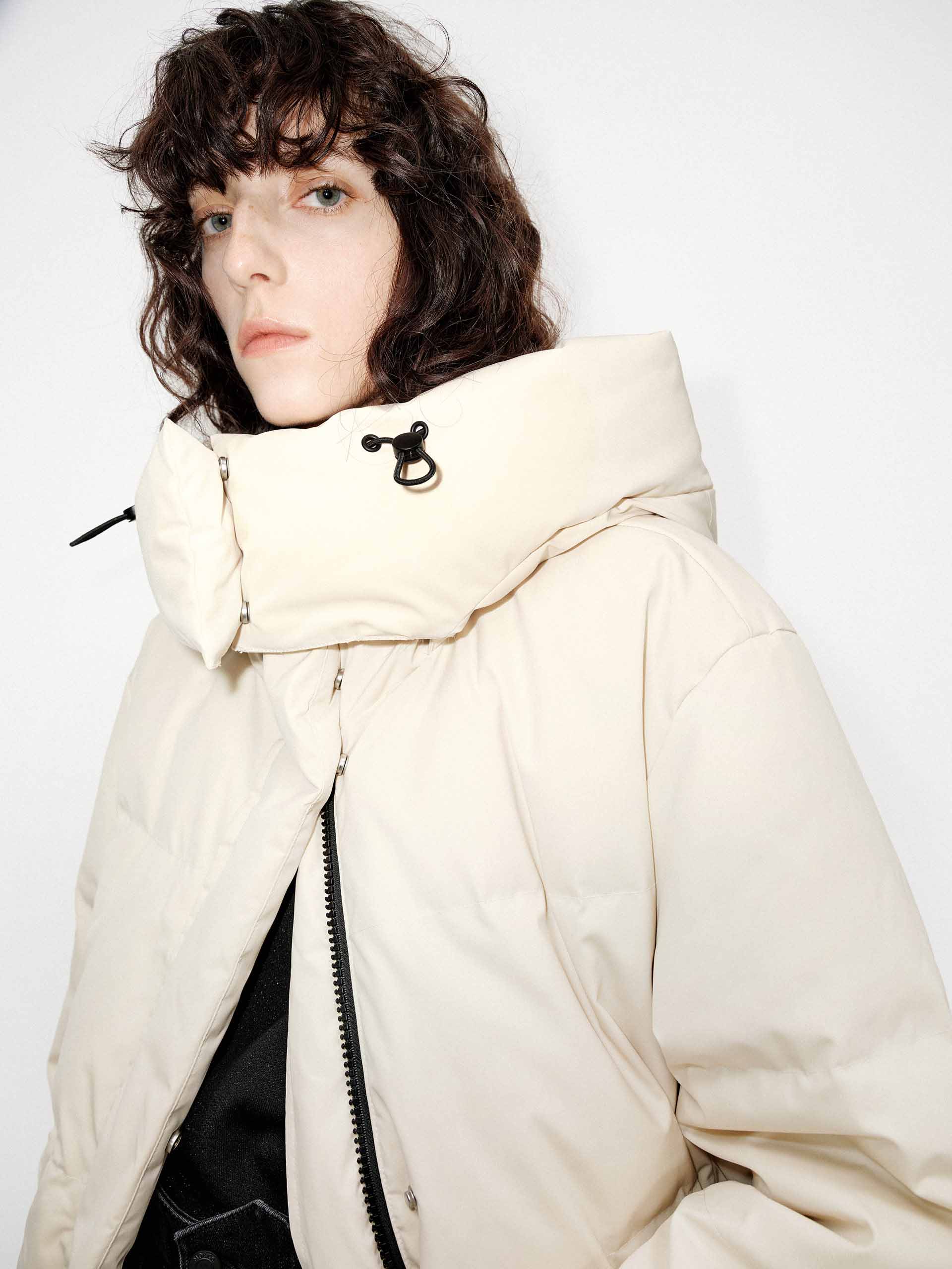 Funnel Neck Long Down Jacket - Image 14