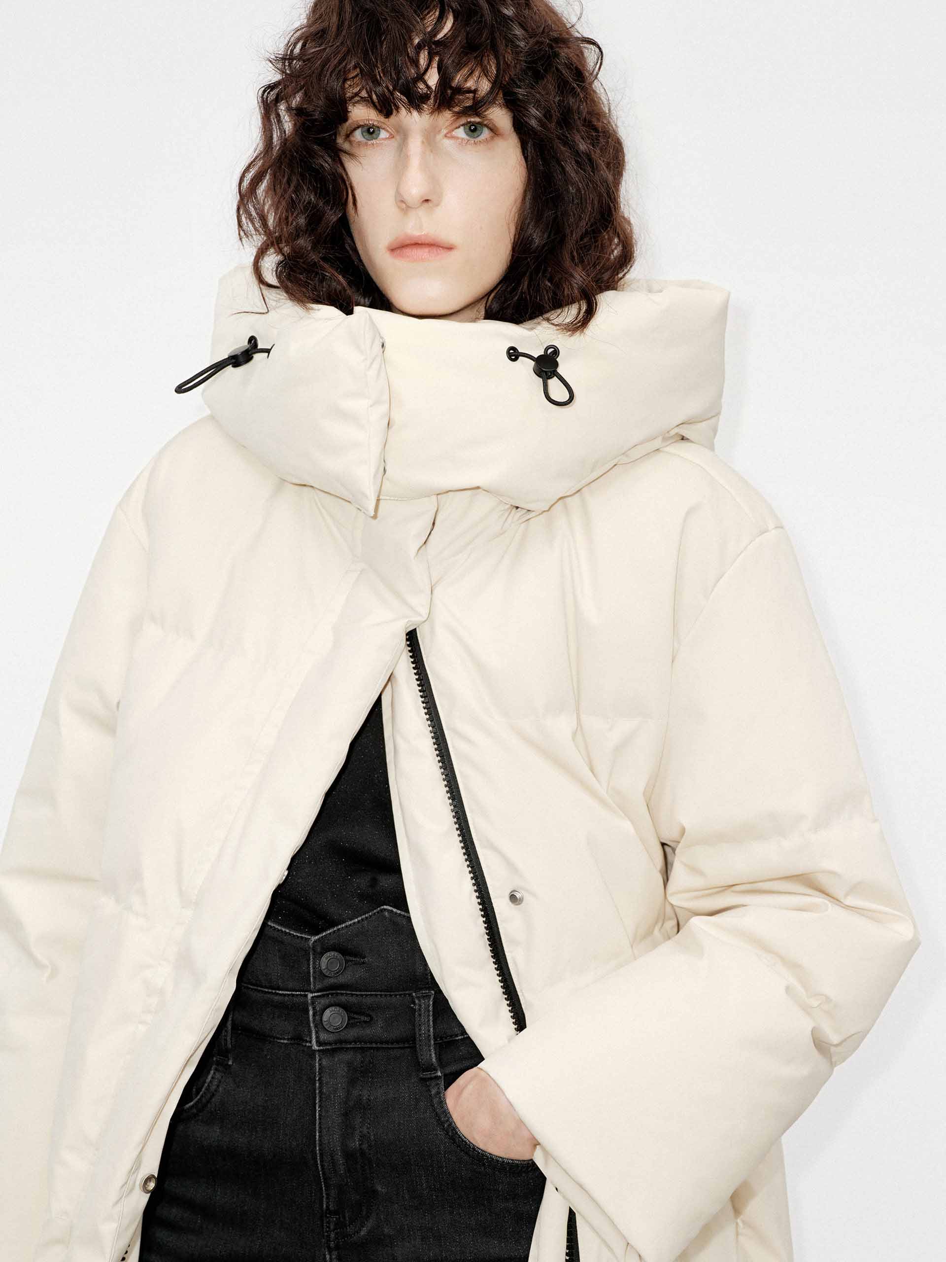 Funnel Neck Long Down Jacket - Image 15