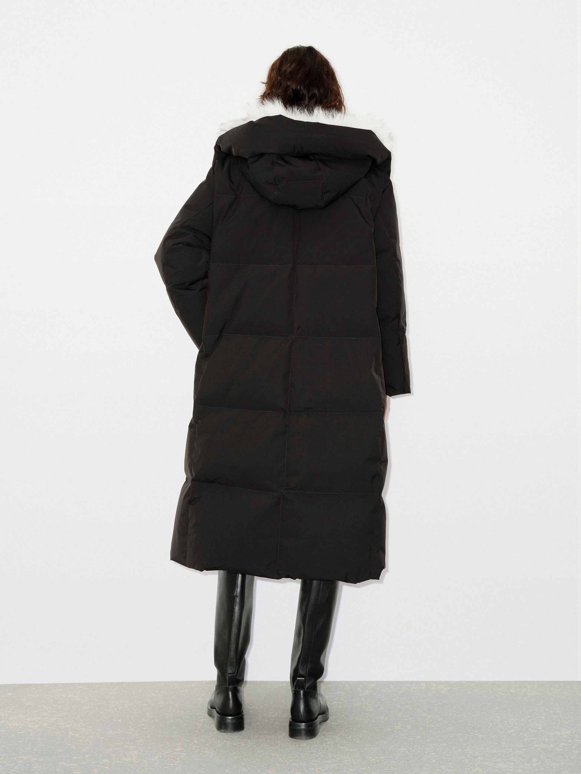 Funnel Neck Long Down Jacket - Image 3
