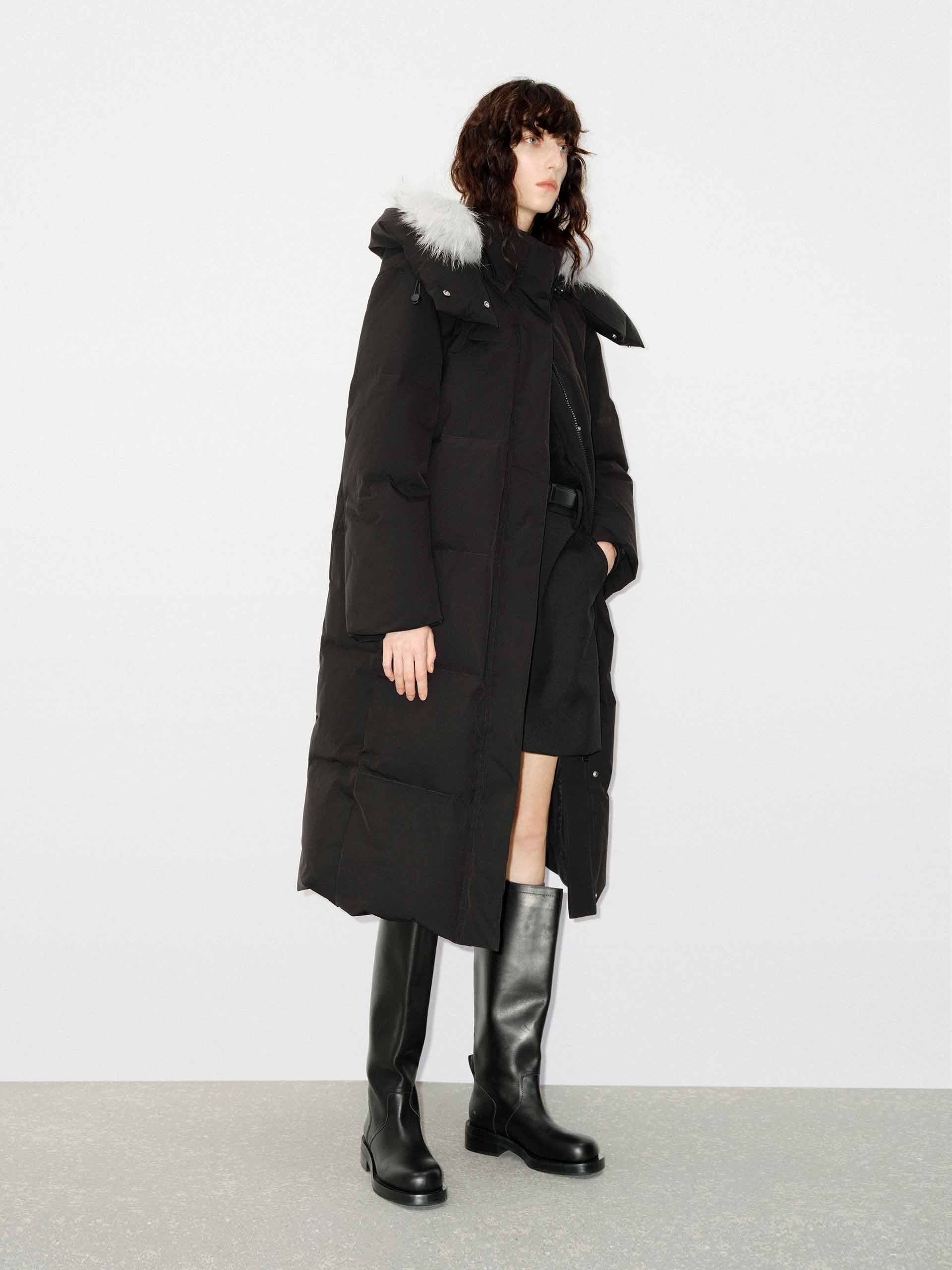 Funnel Neck Long Down Jacket - Image 8