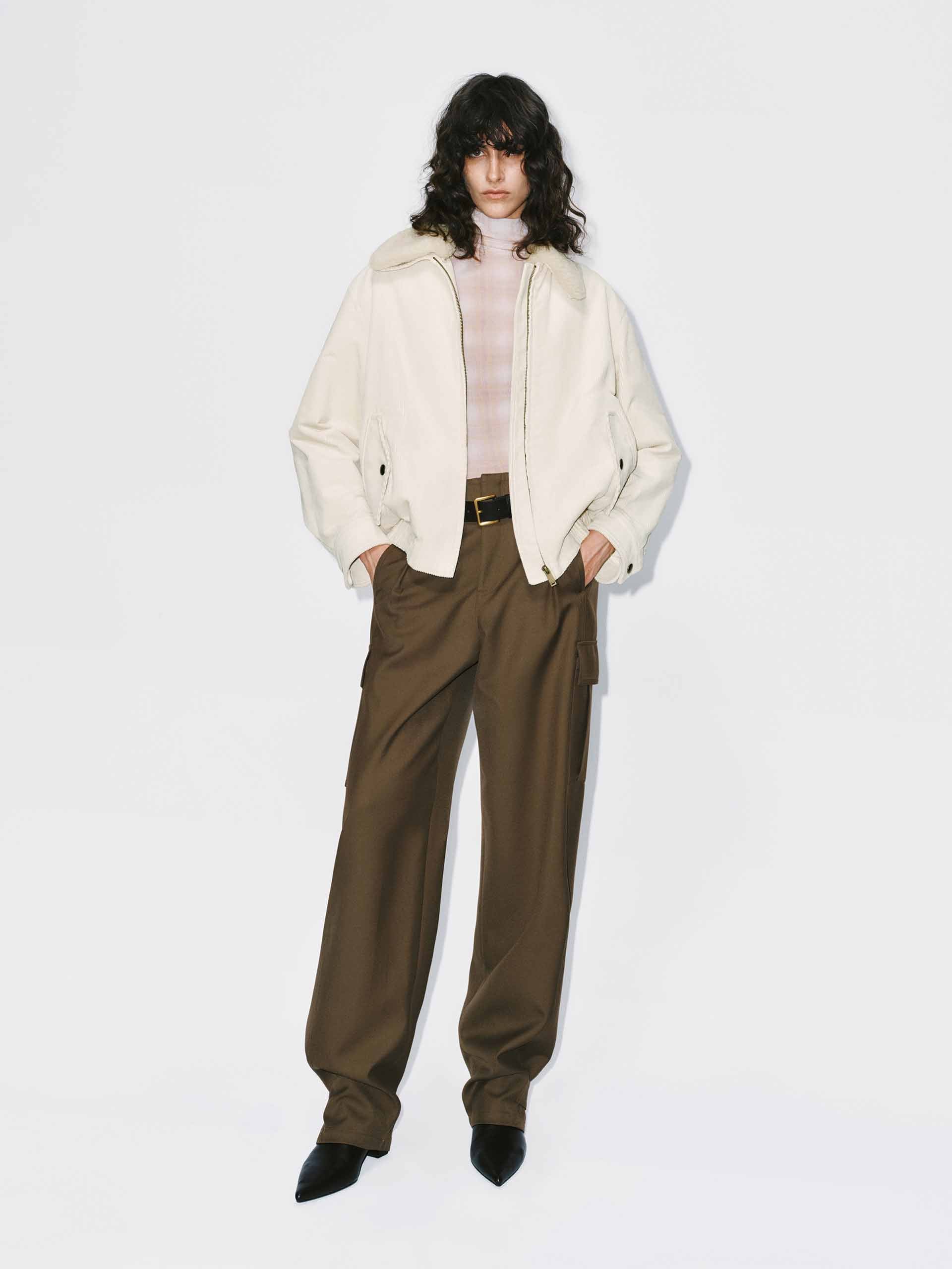 Fur Collar Corduroy Coat - Image 2