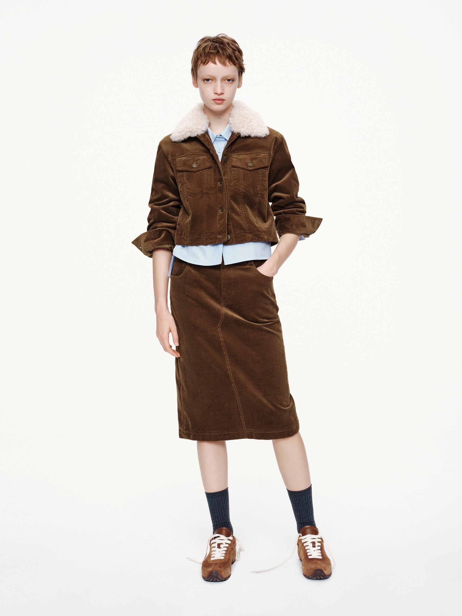 Fur Collar Corduroy Jacket - Image 2