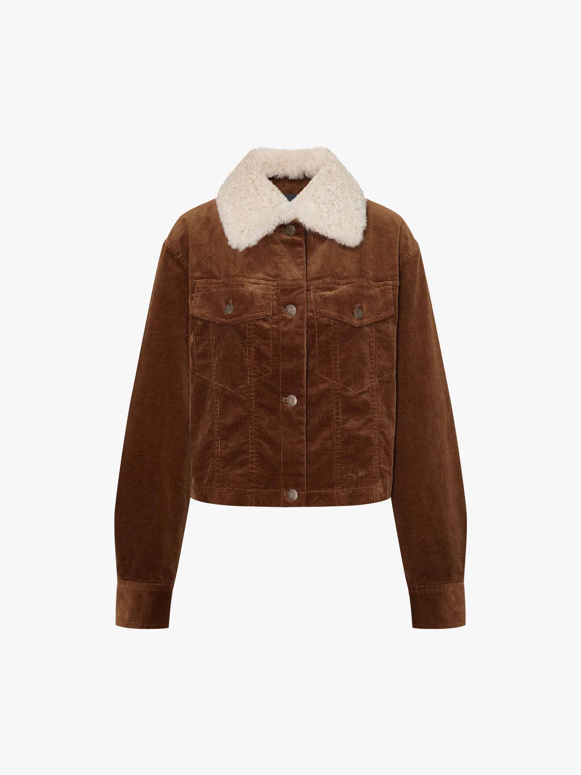 Fur Collar Corduroy Jacket - Image 5