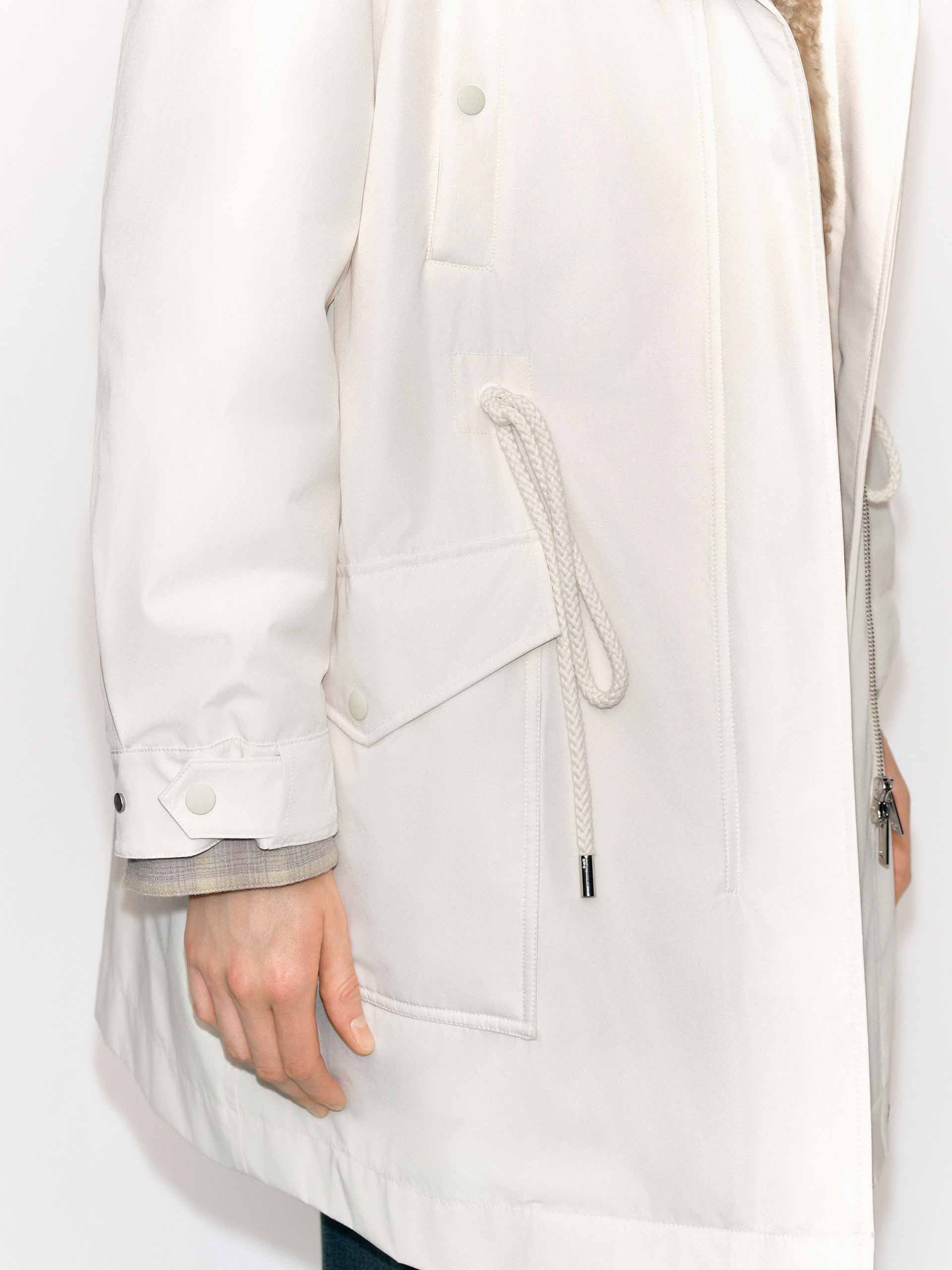 Fur Collar Drawstring Down Jacket - Image 7