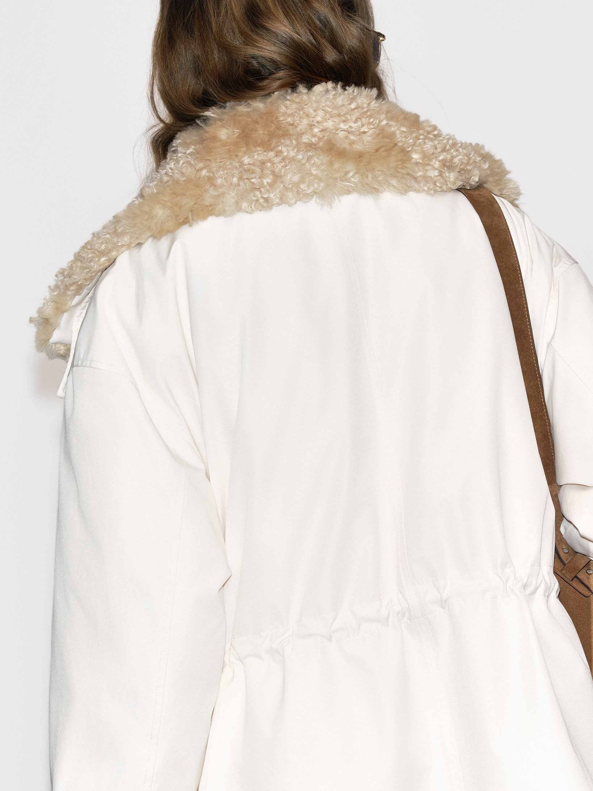 Fur Collar Drawstring Down Jacket - Image 8