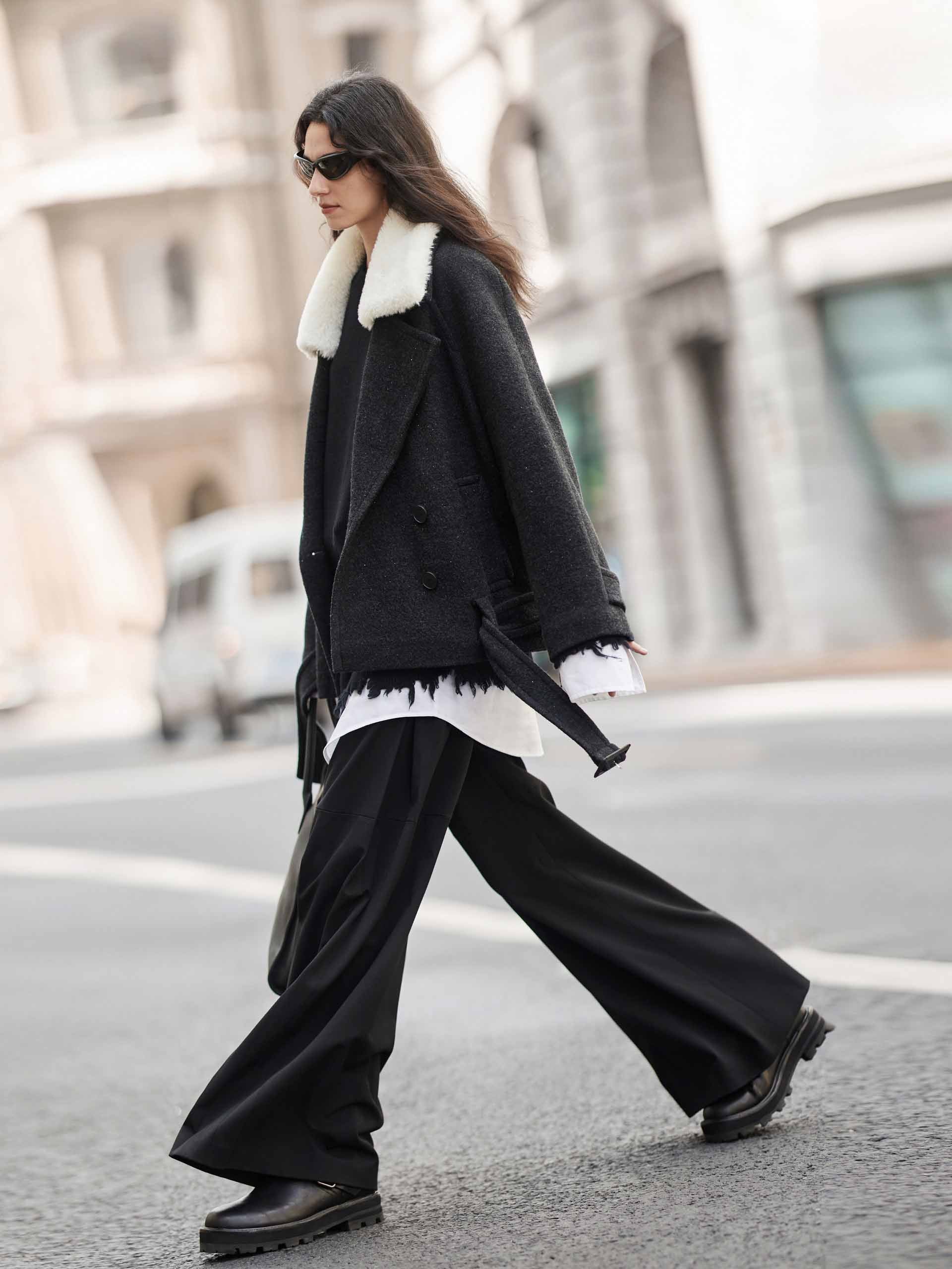 Fur Collar Quilted Coat with Belt - Image 4