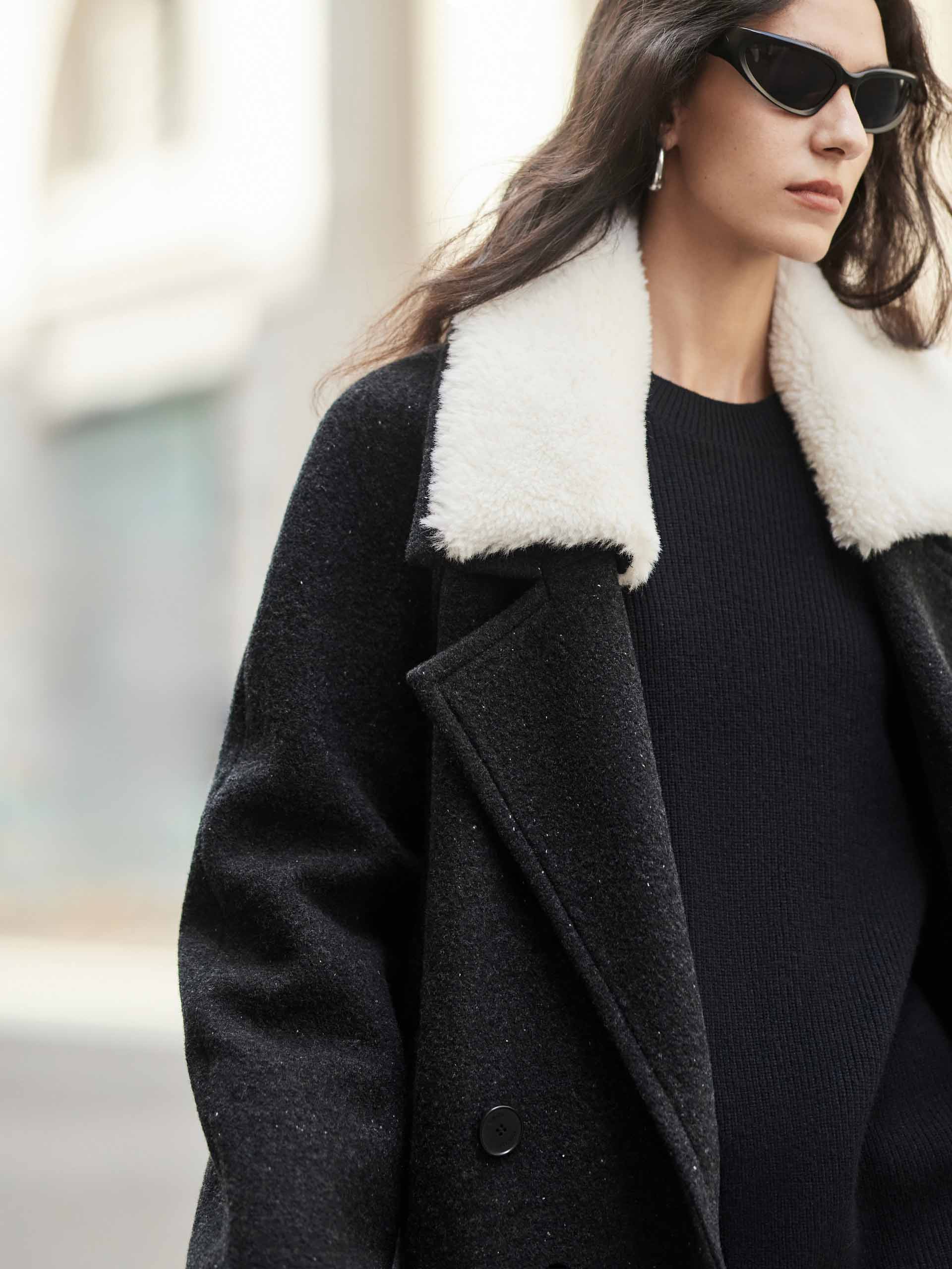 Fur Collar Quilted Coat with Belt - Image 5