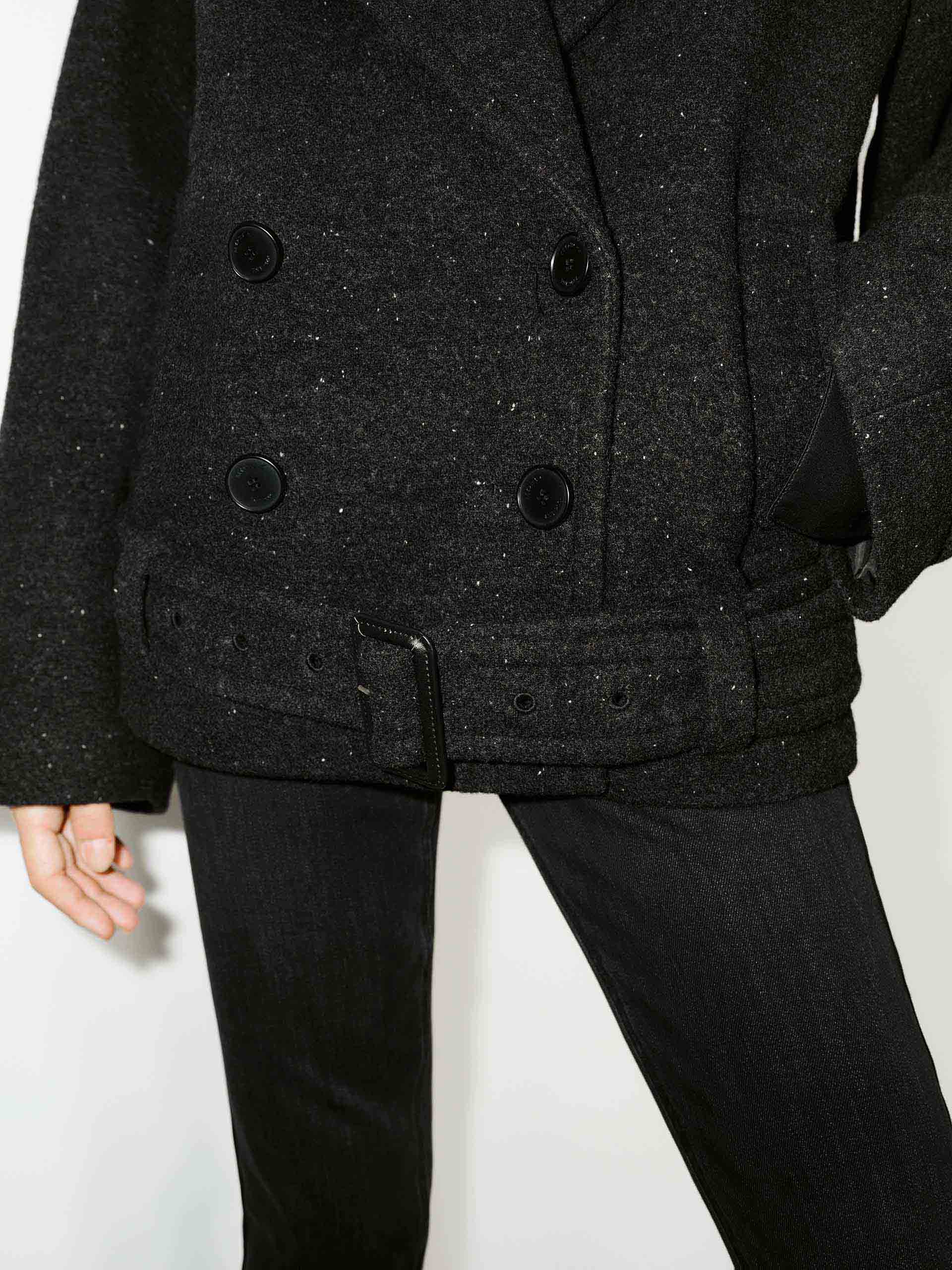Fur Collar Quilted Coat with Belt - Image 6