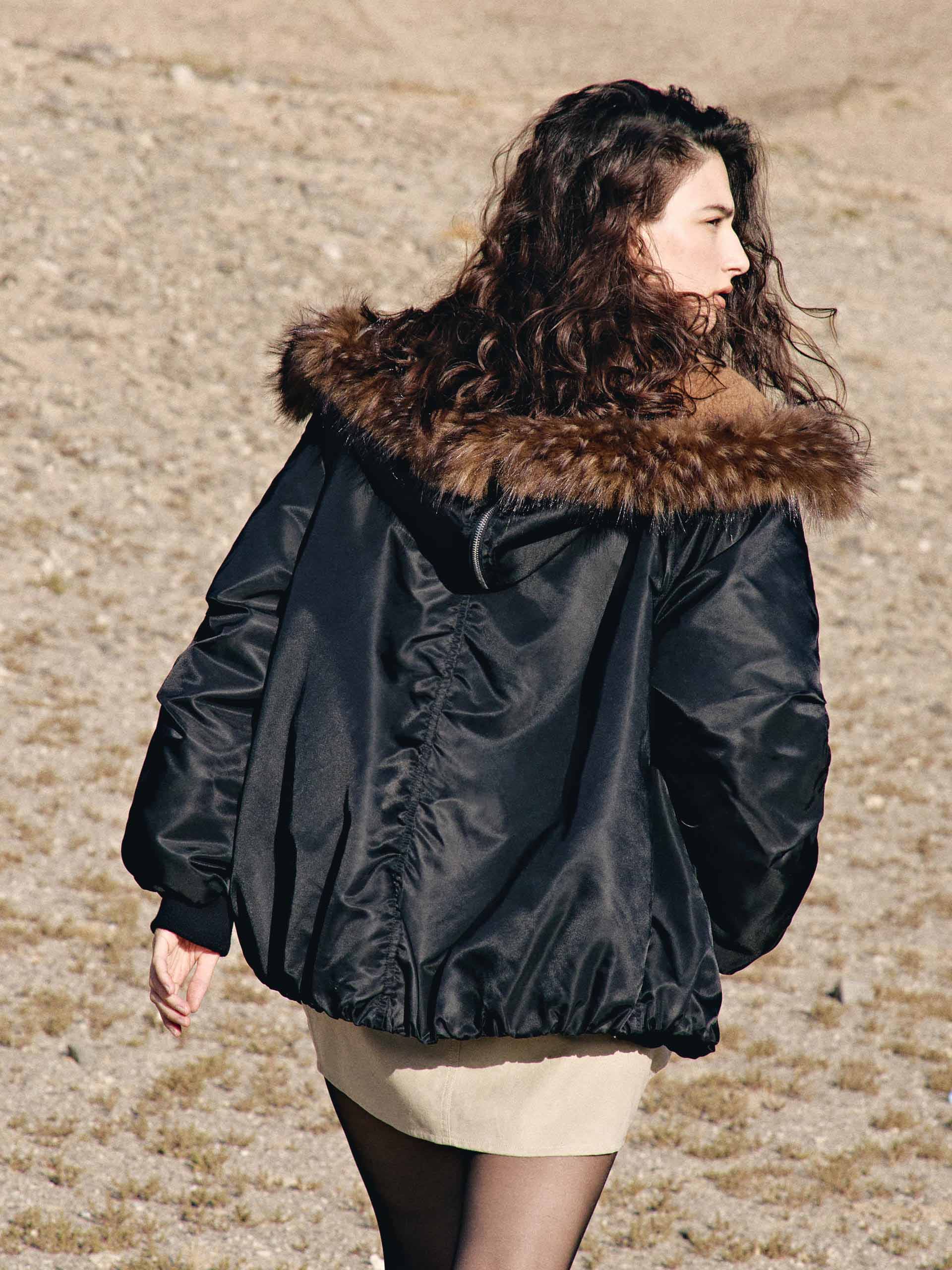Fur Hooded Down Jacket - Image 6