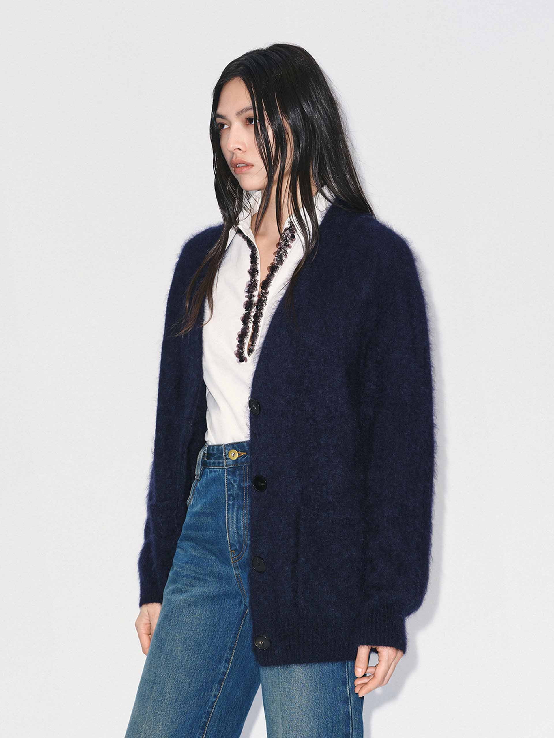 Furry Touch Knitted Cardigan - Image 3