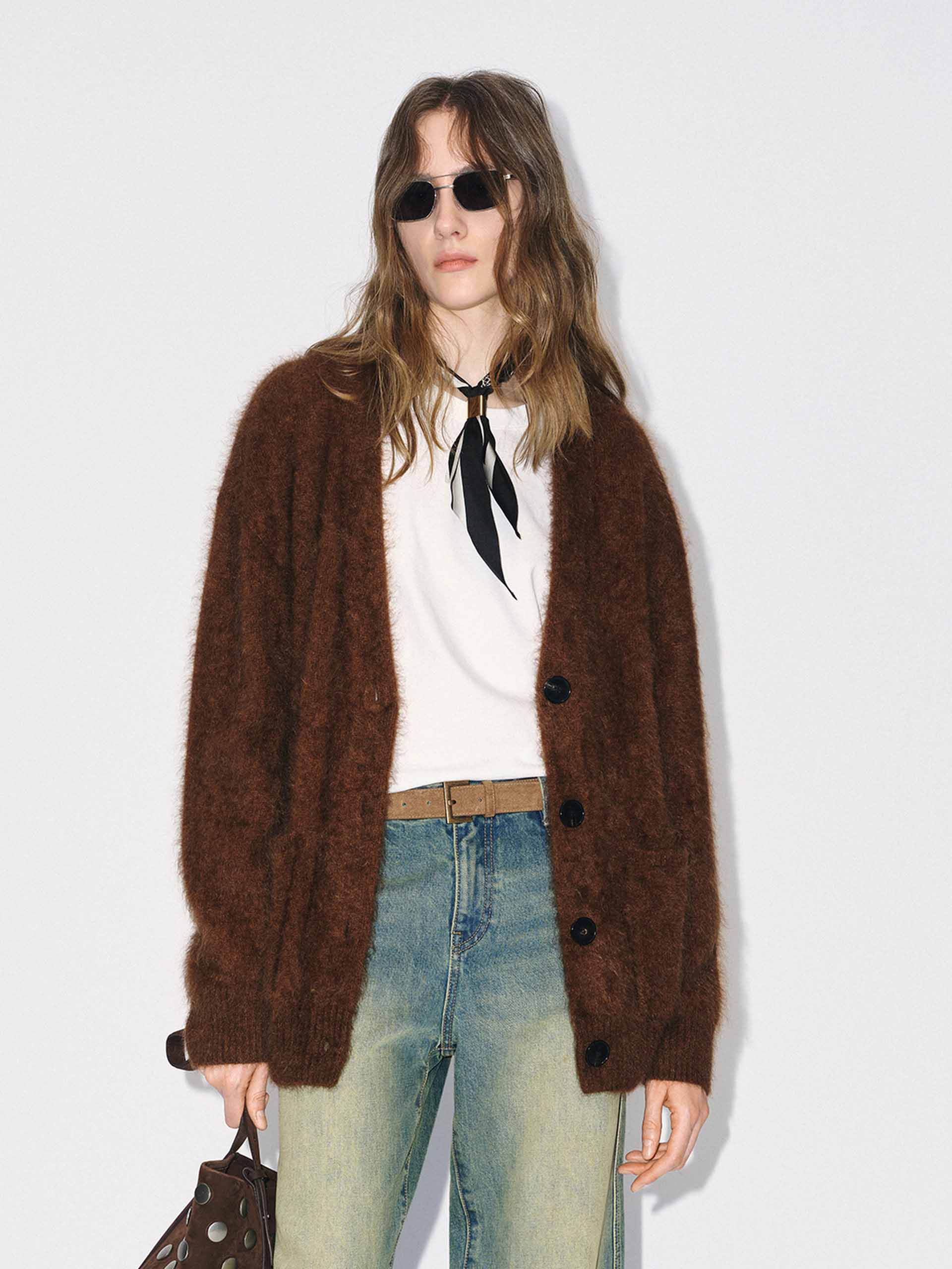 Furry Touch Knitted Cardigan - Image 7