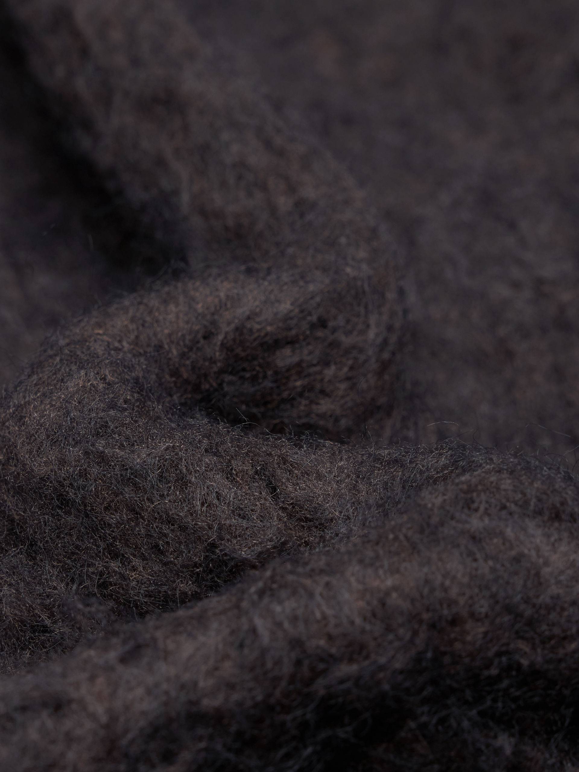 Knitted Furry Zipper Cardigan - Image 4