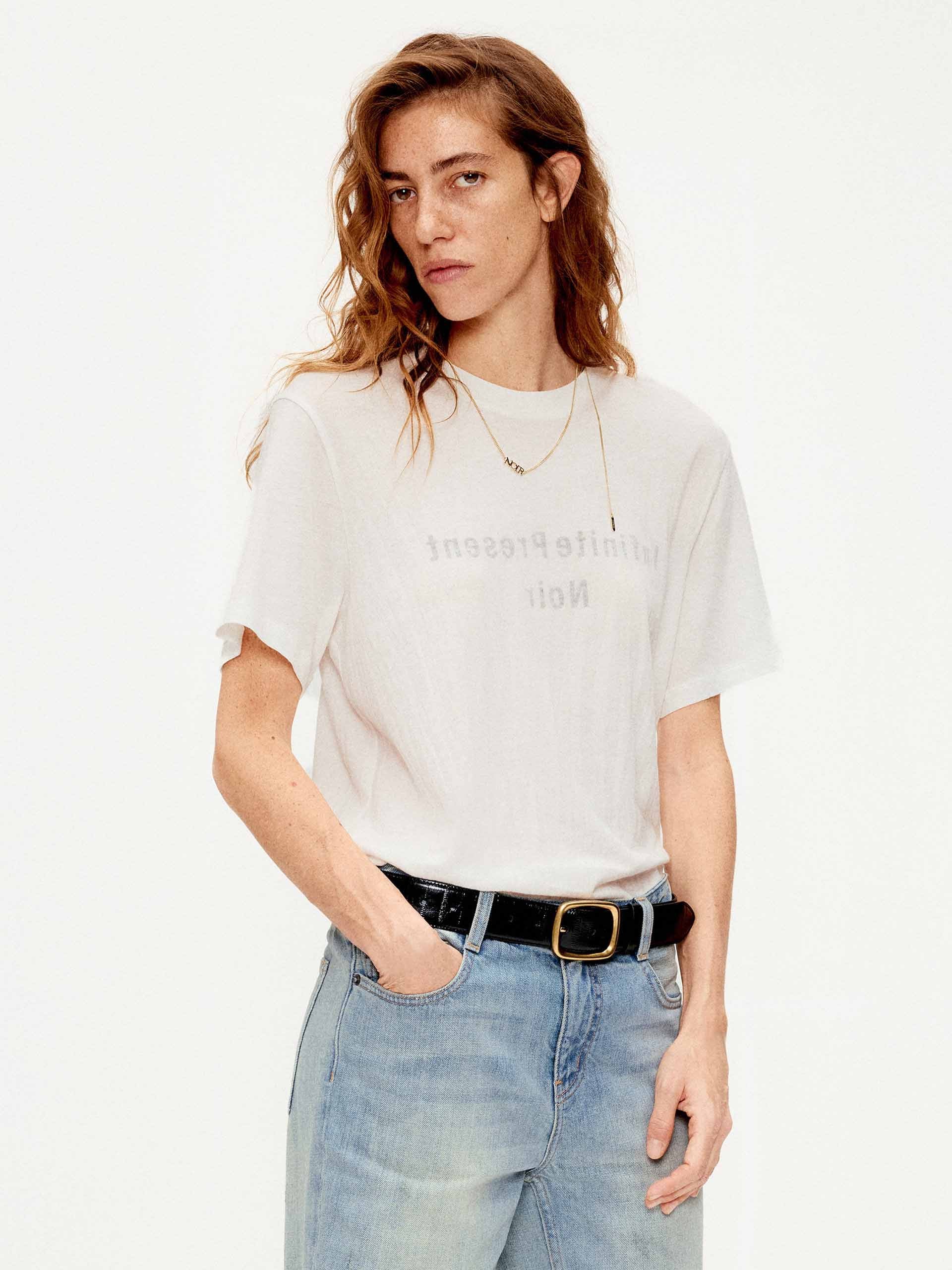 Gathered Hem Printed T-shirt