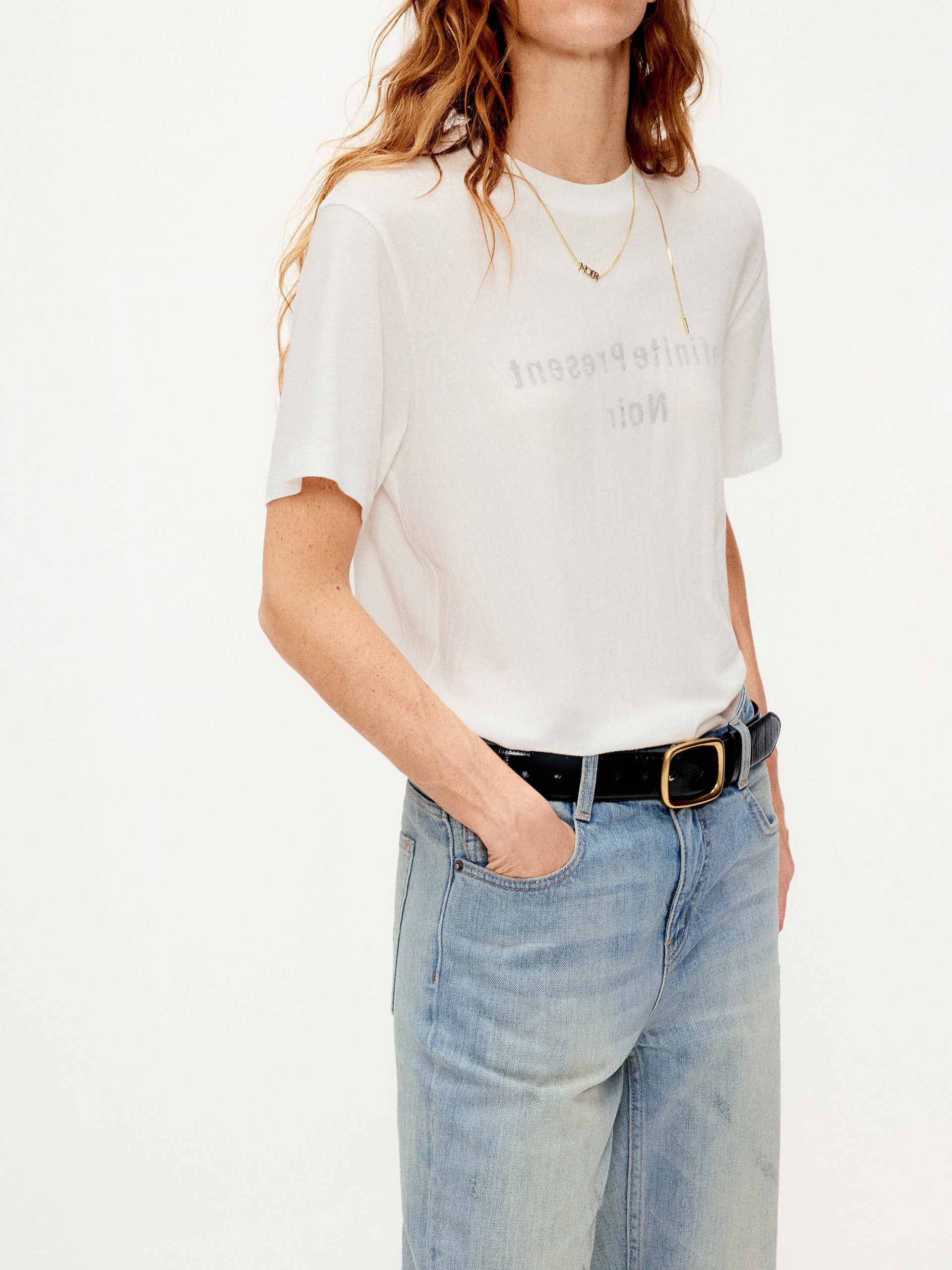 Gathered Hem Printed T-shirt - Image 7