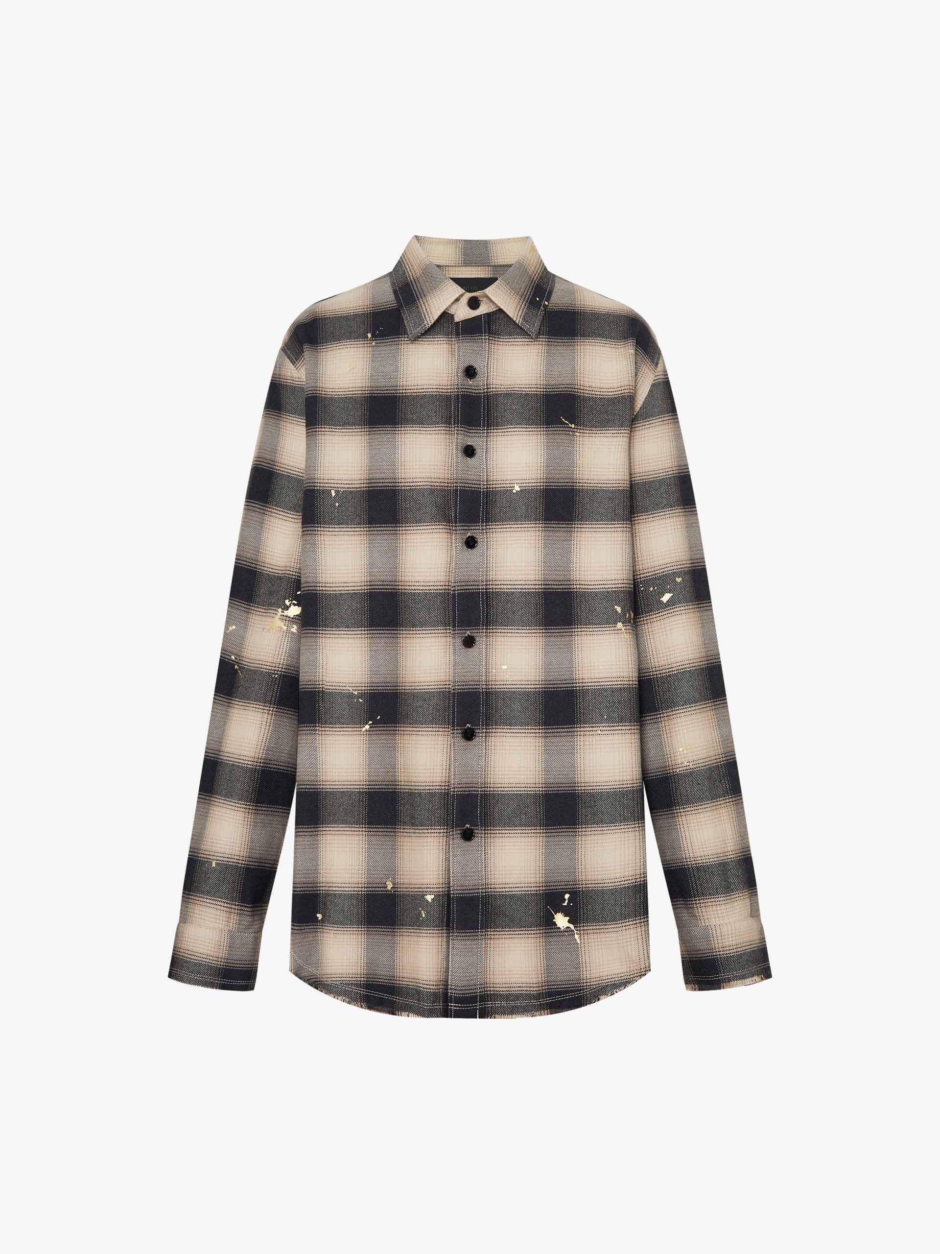Gold Splatter Plaid Shirt - Image 5