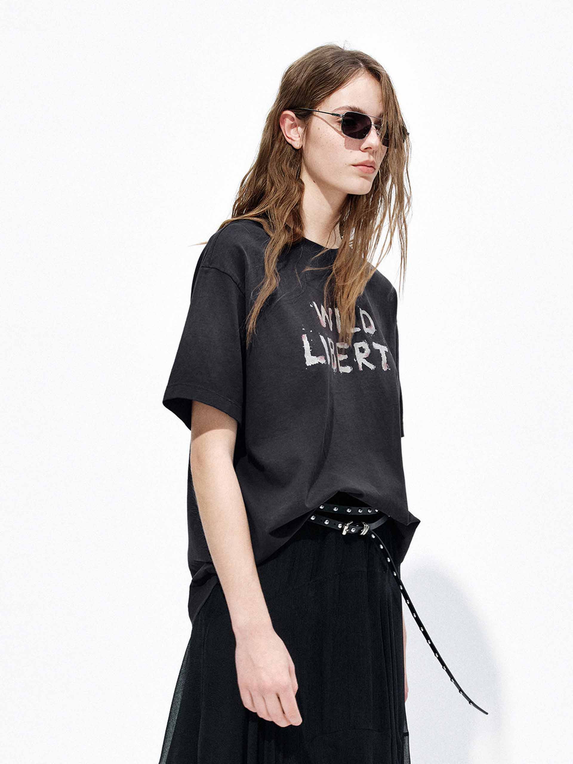 Graffiti Letter Cotton T-Shirt - Image 3