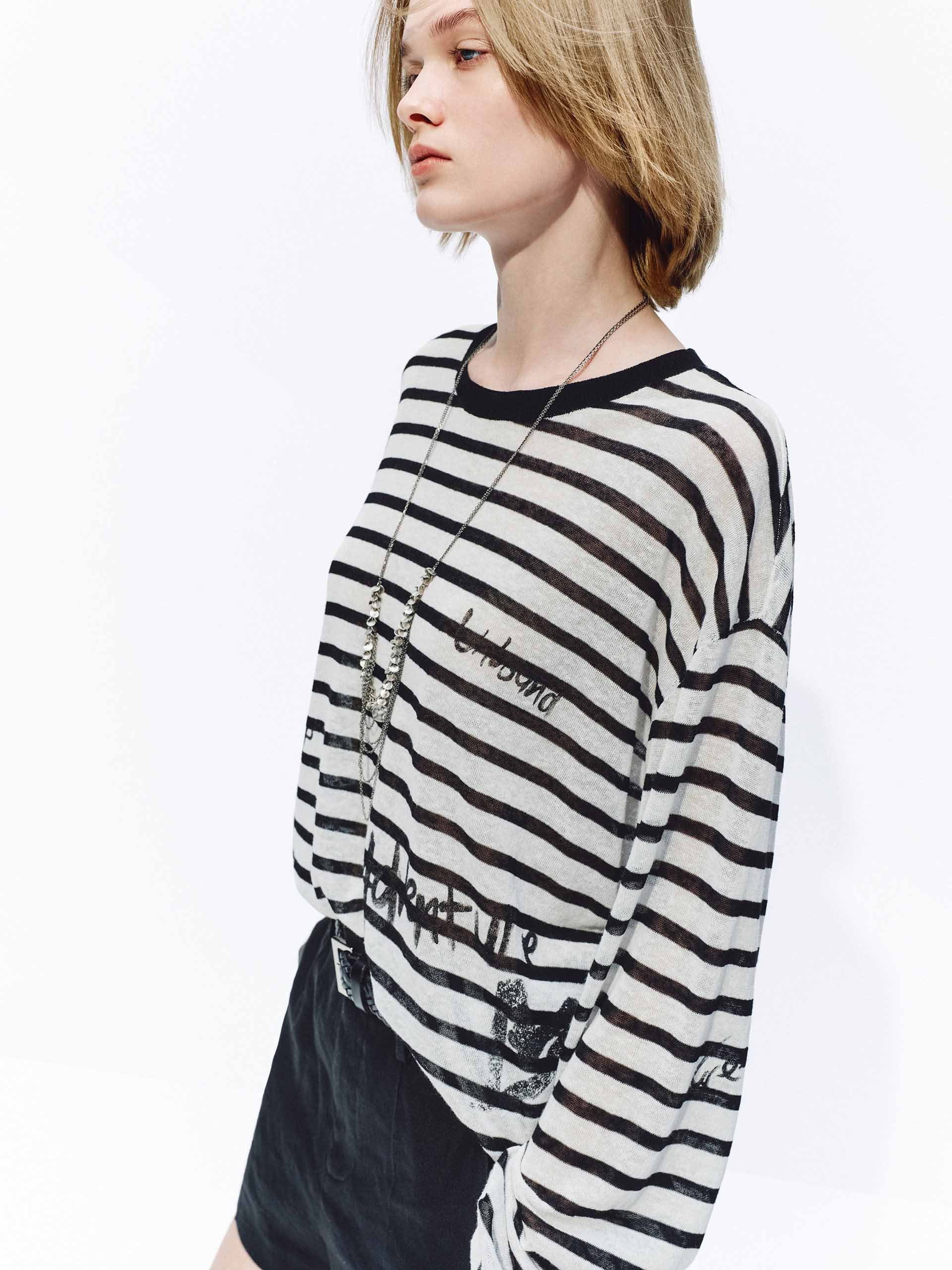 Graffiti Stripe Knit Sweater - Image 7