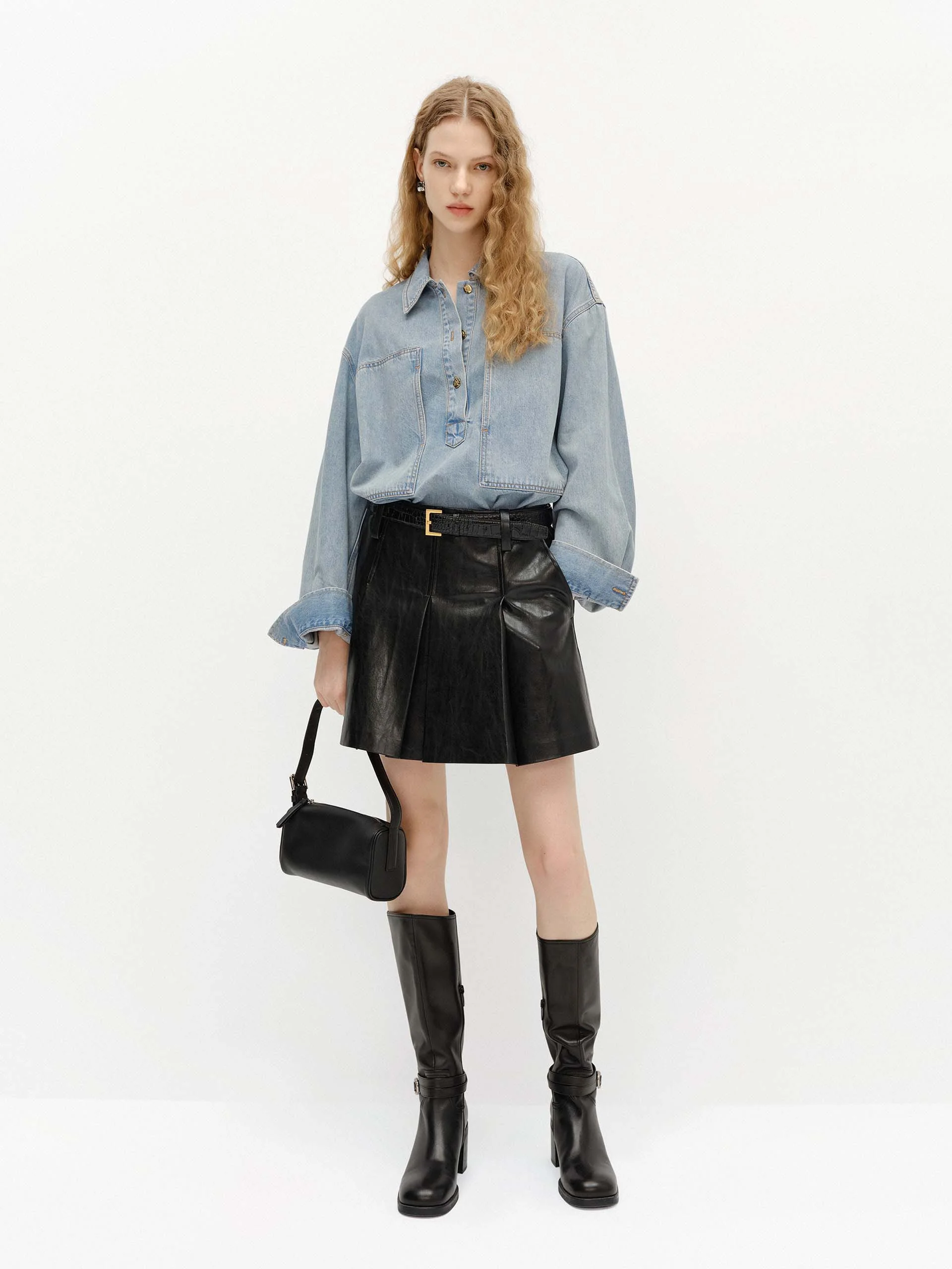Half Button Cotton Blouse - Image 2