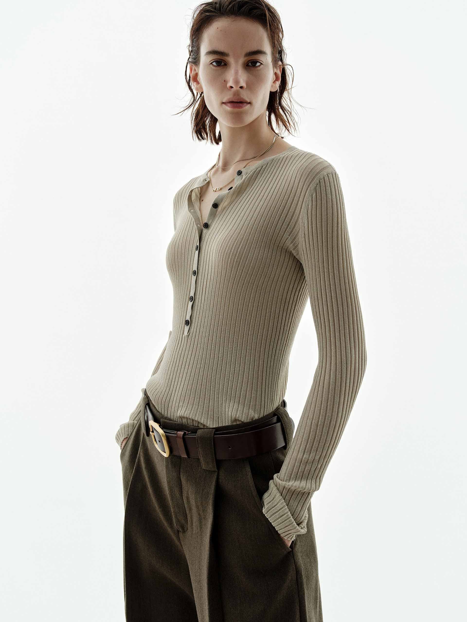 Half Button Lurex Sweater - Image 3