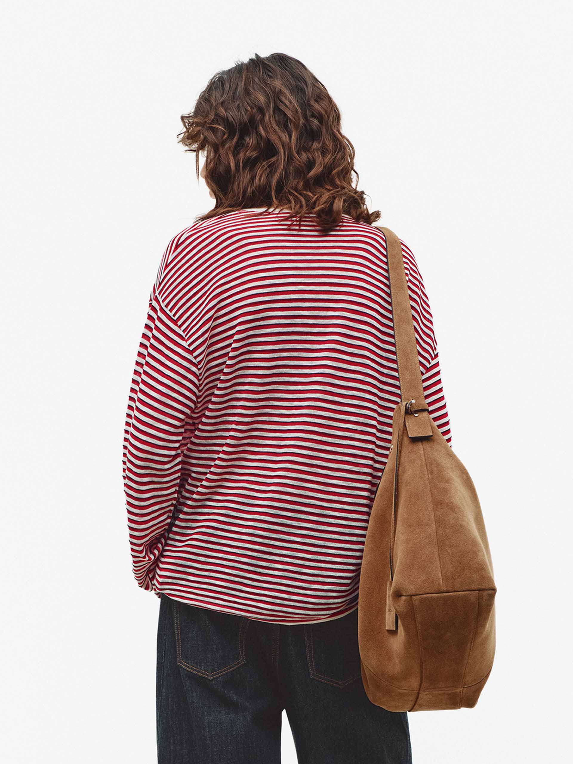 Half Button Striped Knit Top - Image 4